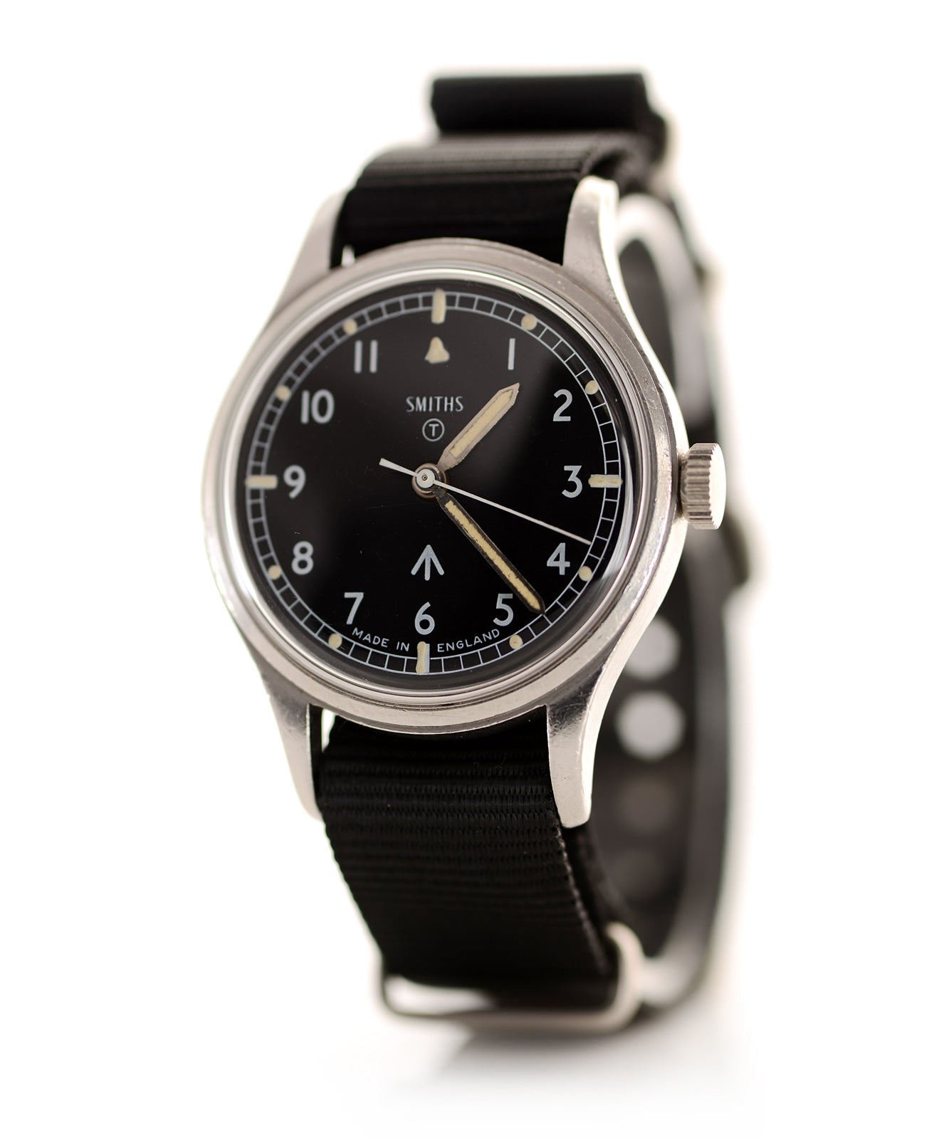 Smiths Vintage W10 1968 orologio militare acciaio nero