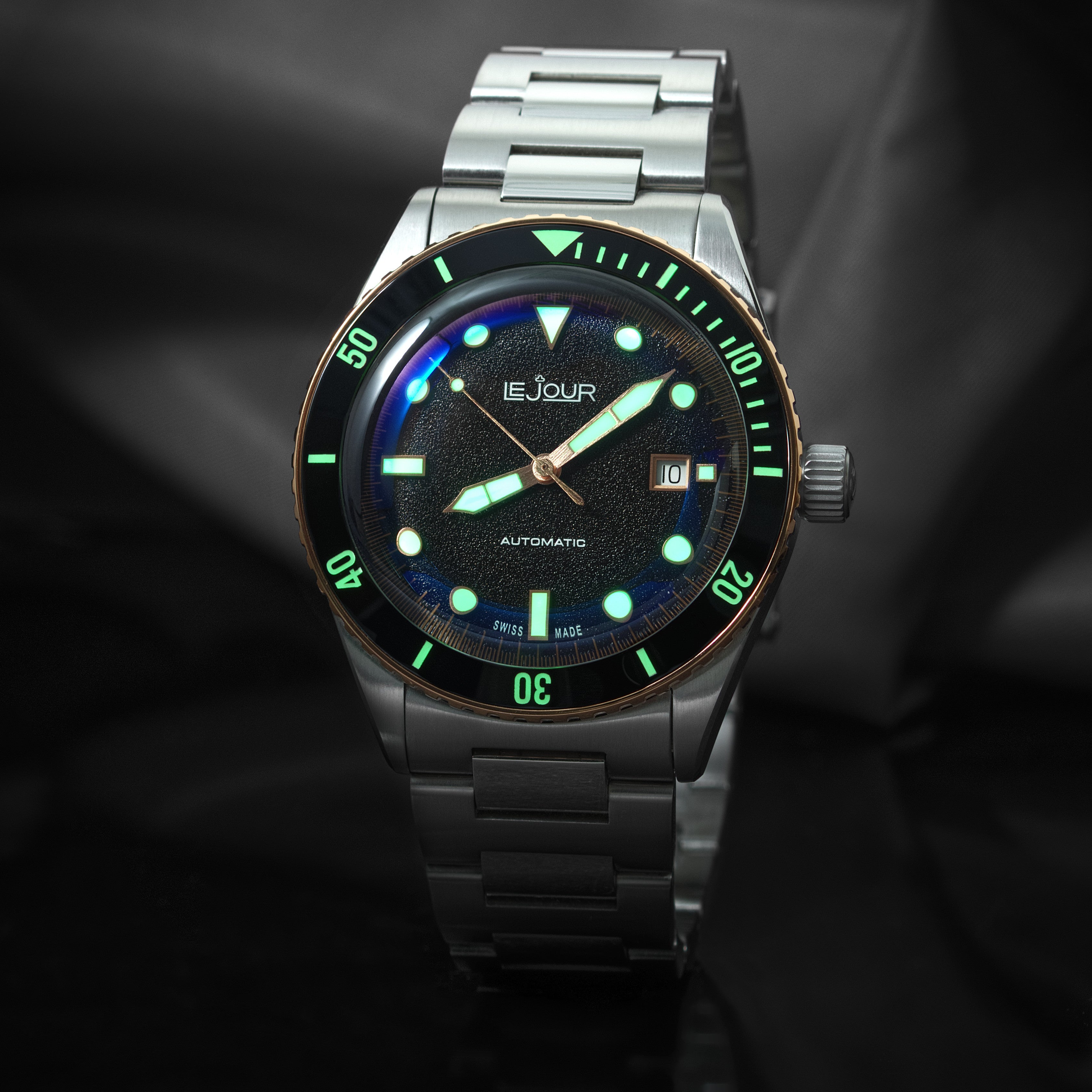 LeJour Seacolt Diver LJ-SCD-001 orologio nero acciaio 42mm