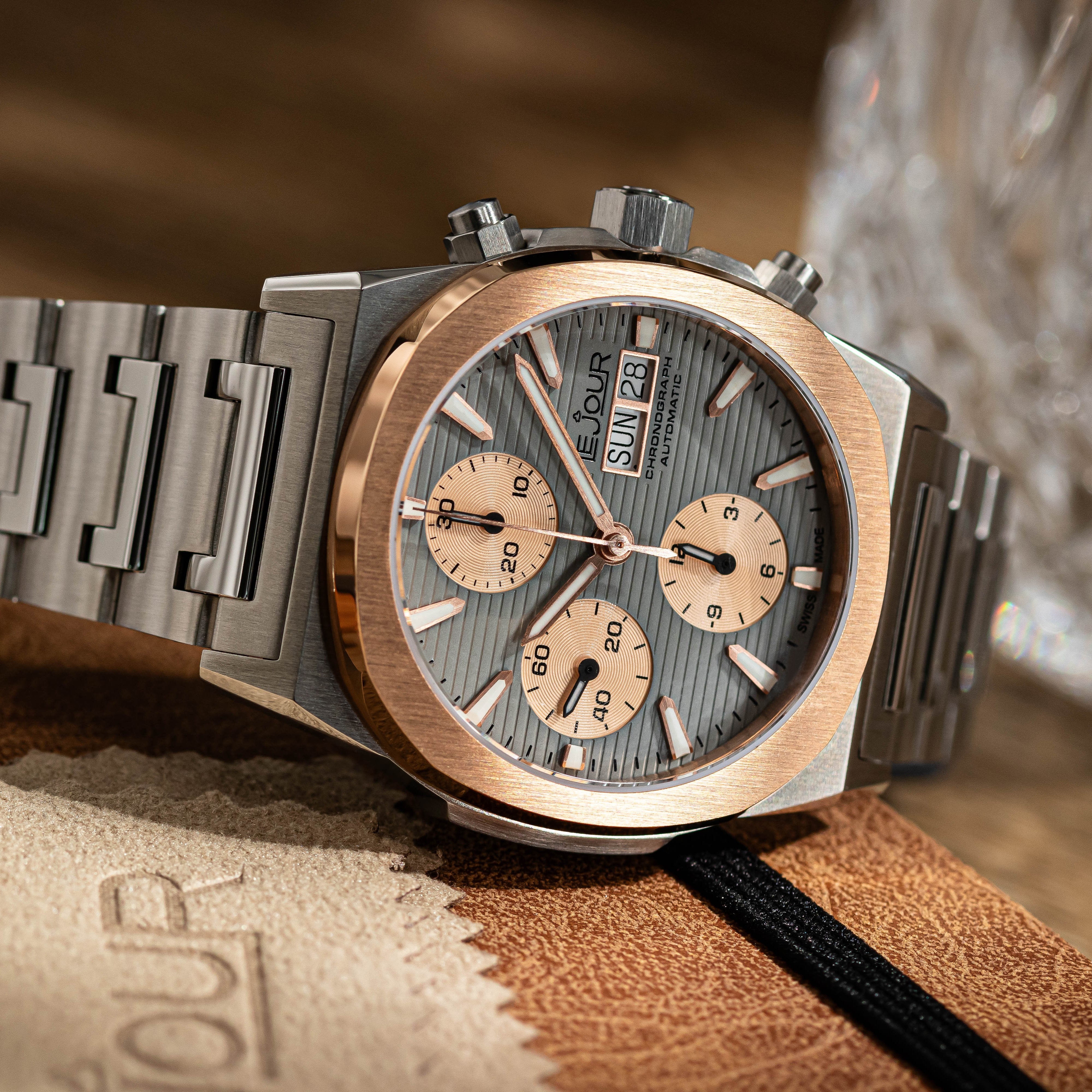 LeJour RMC Chrono LJ-RMC-007 cronografo grigio oro rosa 40mm
