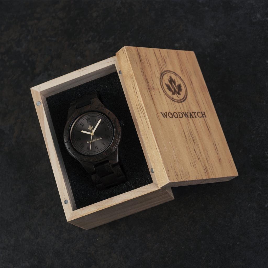 WoodWatch Classic Oaklee Black Sandal Orologio Uomo Legno