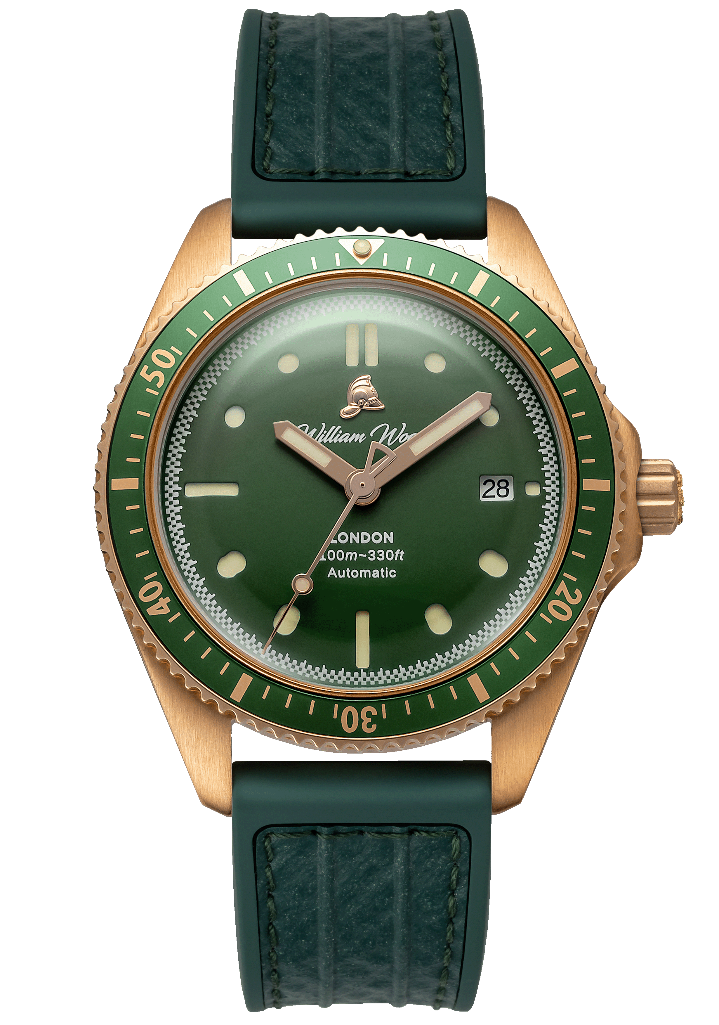 William Wood Bronze orologio Bronze Emerald verde automatico 41mm