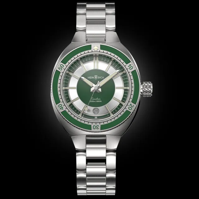 Heinrich Taucher 2 orologio automatico verde con data 41mm