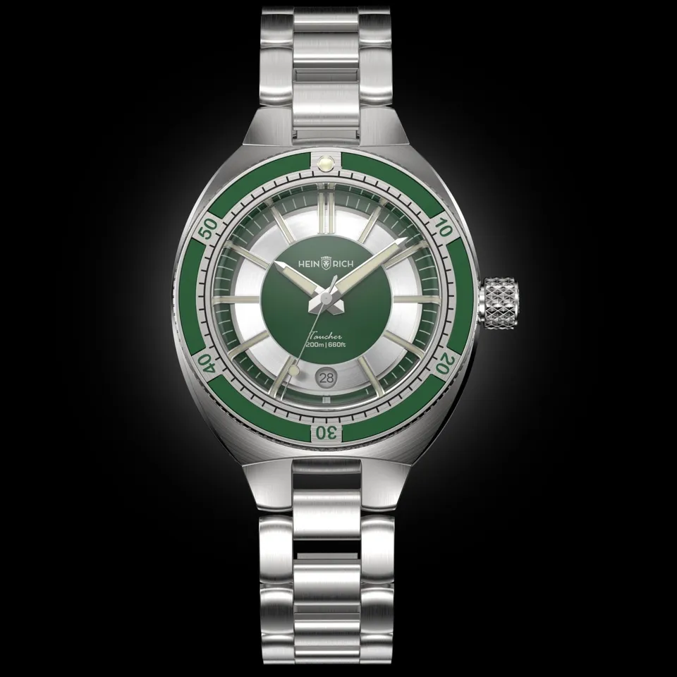 Heinrich Taucher 2 orologio automatico verde con data 41mm