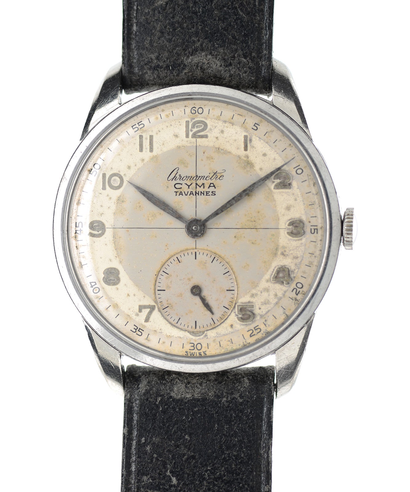 Cyma cronometro orologio vintage anni 40 acciaio