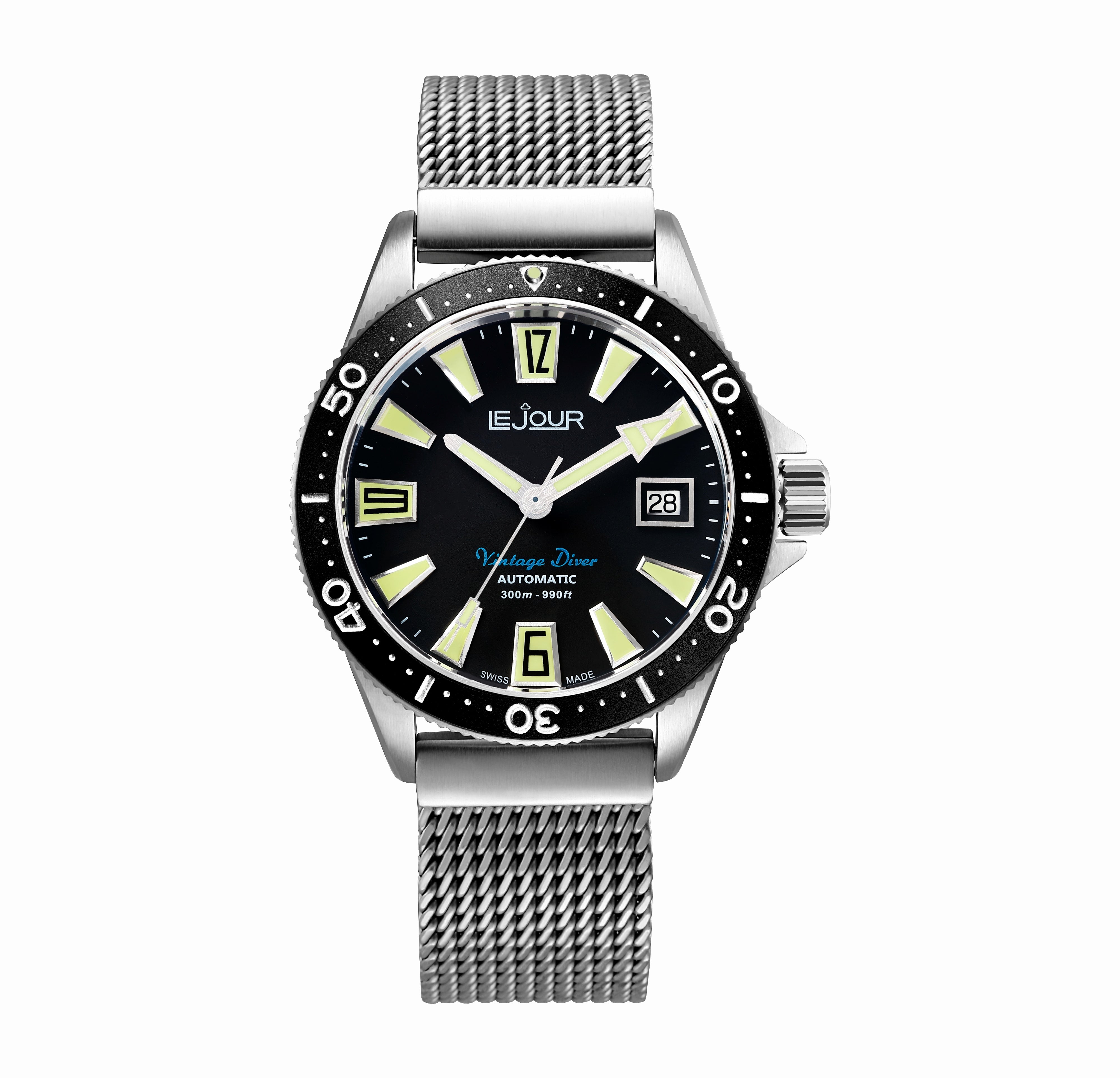 LeJour Vintage Diver LJ-VDS-001 orologio diver nero set