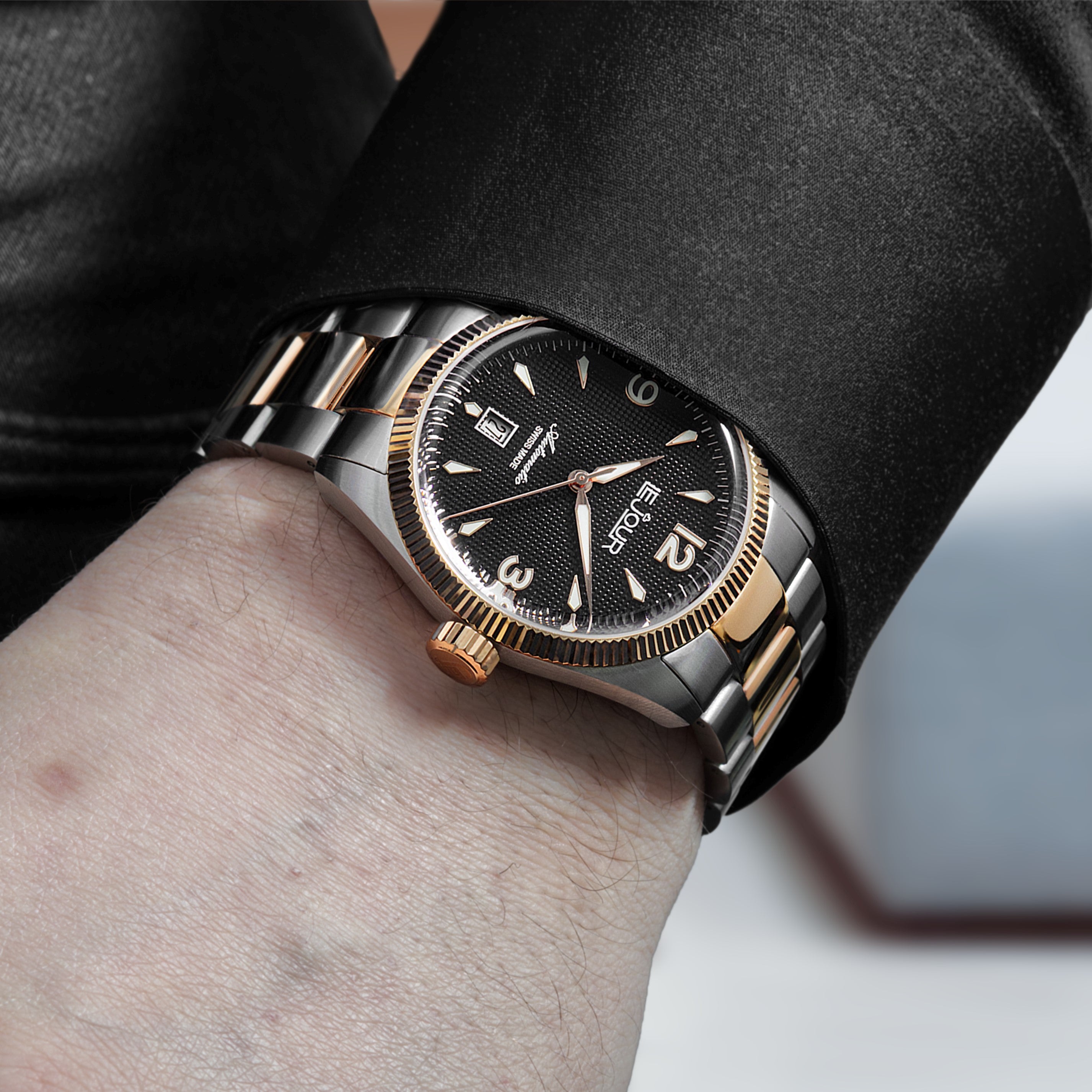 LeJour Brooklyn LJ-BR-006 orologio 40mm nero oro rosa