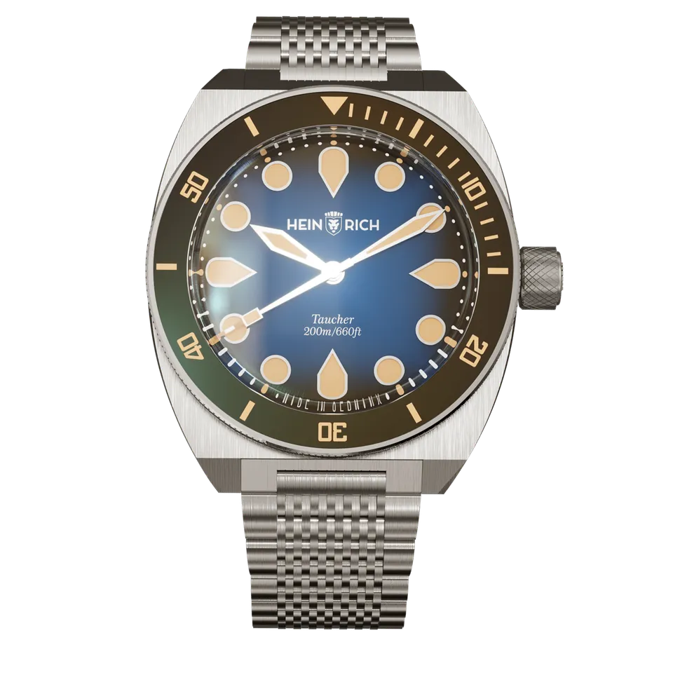 Heinrich Taucher orologio automatico blu 41 mm