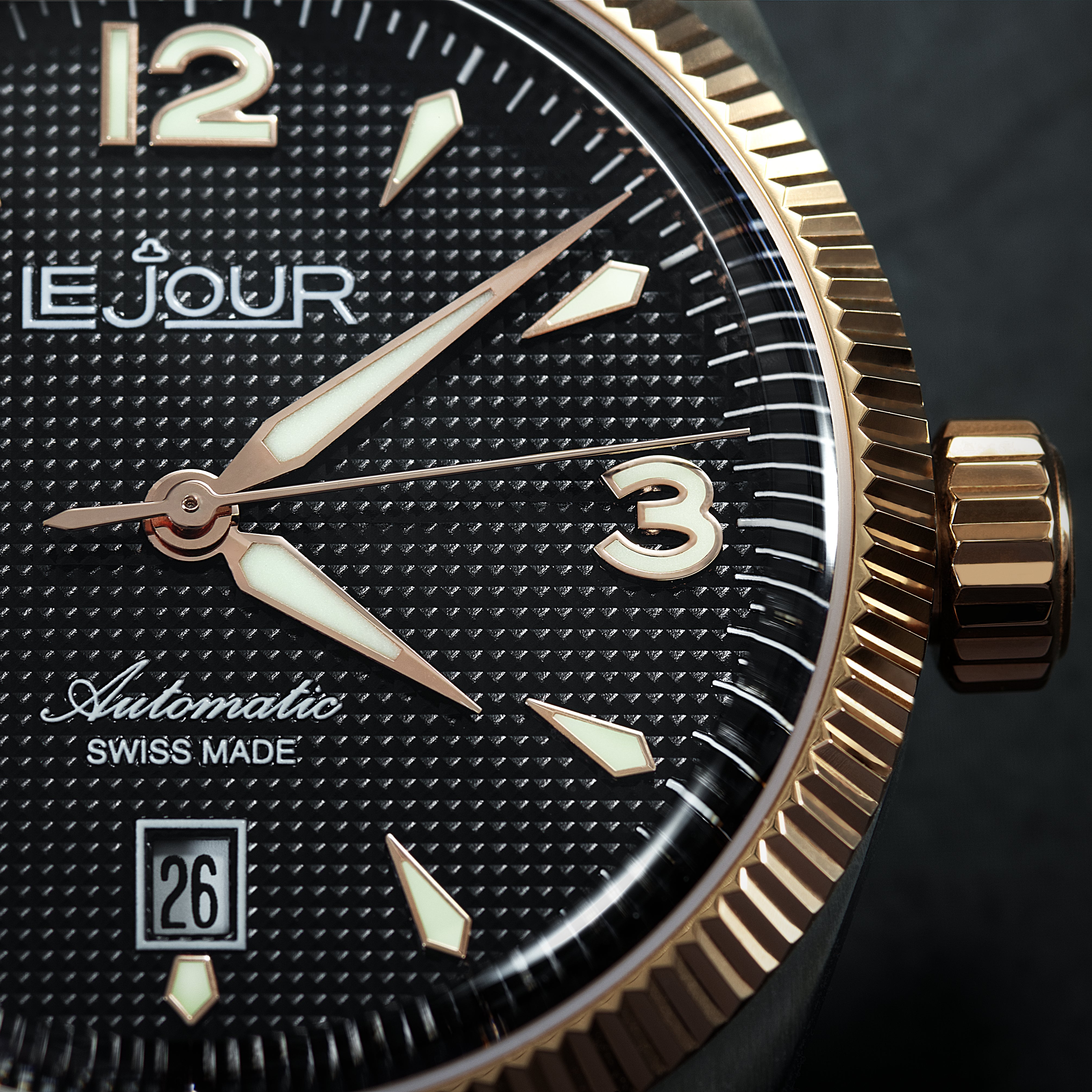 LeJour Brooklyn LJ-BR-006 orologio 40mm nero oro rosa