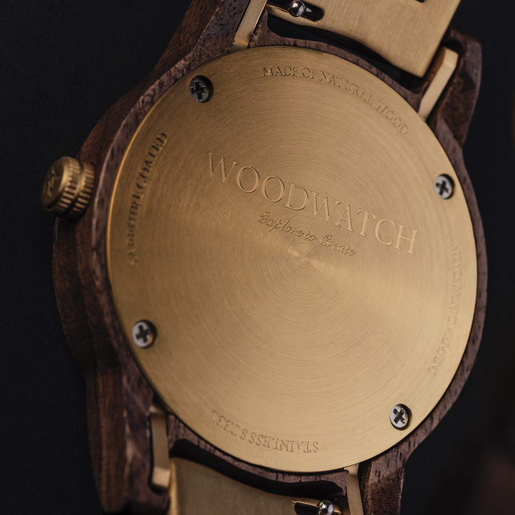 WoodWatch Classic Hunter orologio uomo legno noce verde