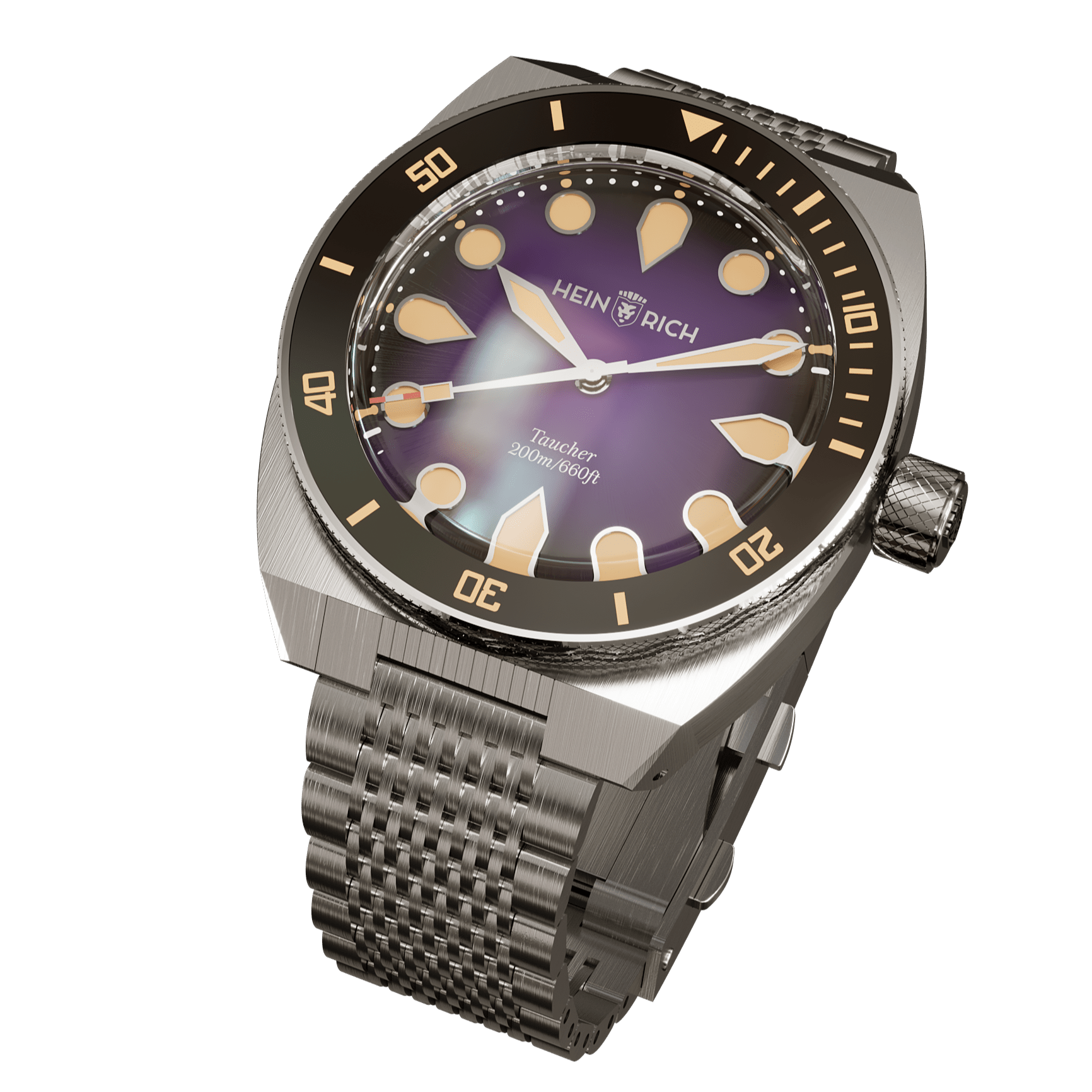 Heinrich Taucher Purple orologio subacqueo viola 41mm automatico