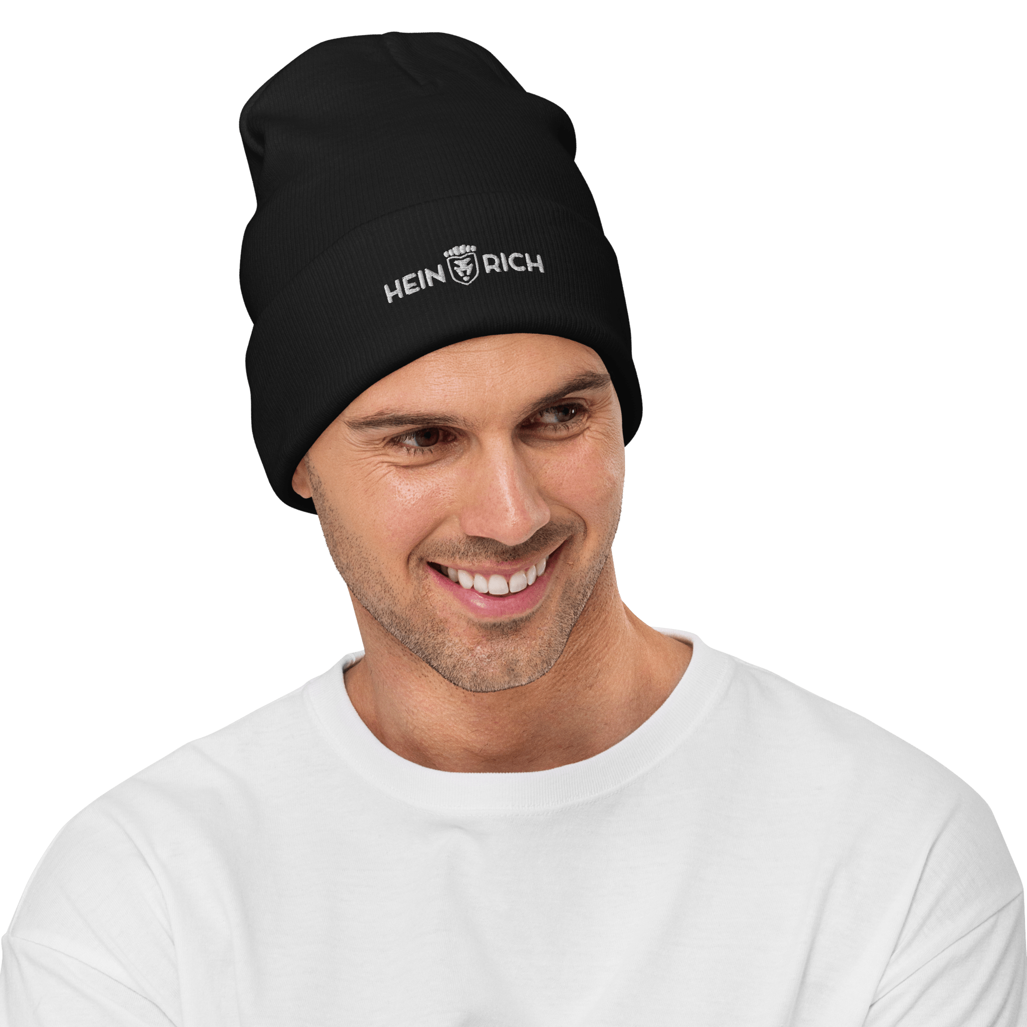 Heinrich Clothing Embroidered Beanie berretto nero cotone