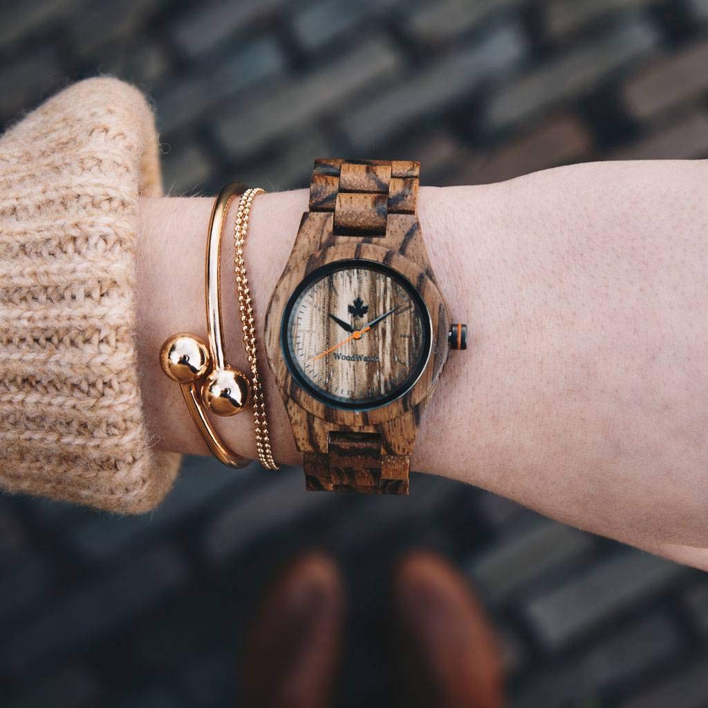 WoodWatch Classic Zebra Petite orologio legno zebrano 36mm