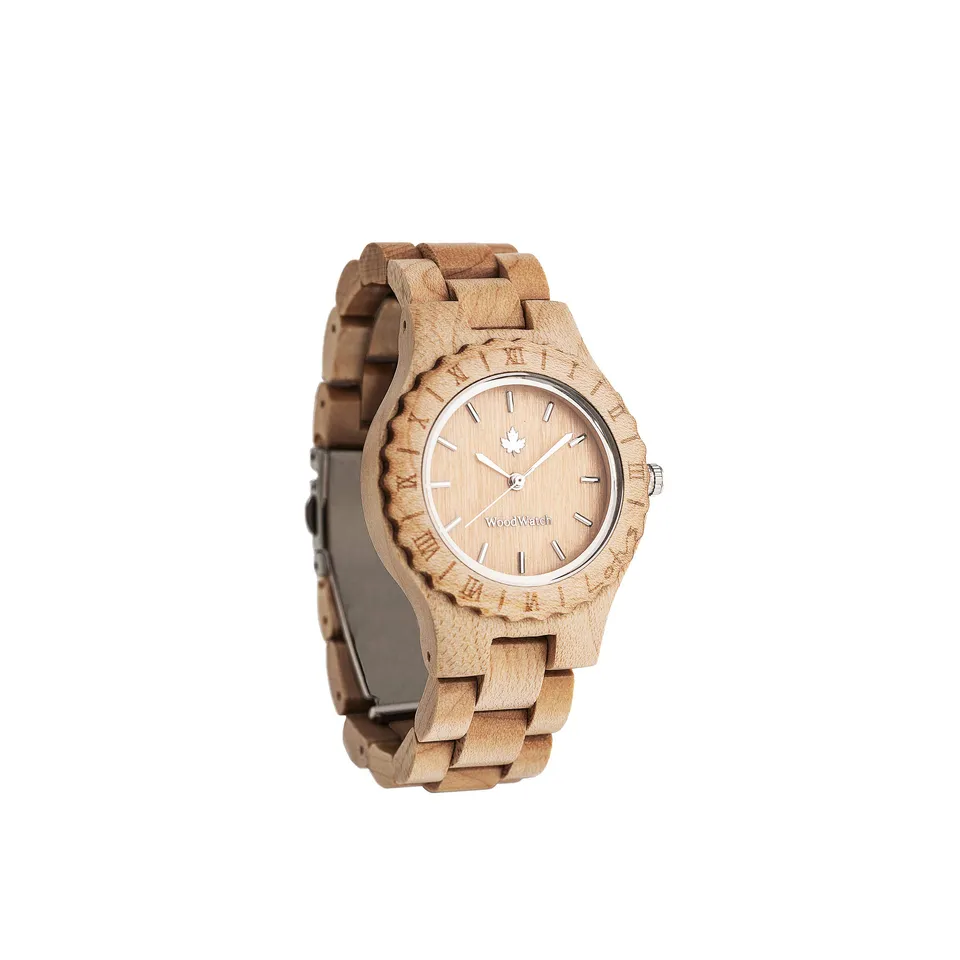 Woodwatch Flora Lotus Maple orologio in legno donna antispruzzo