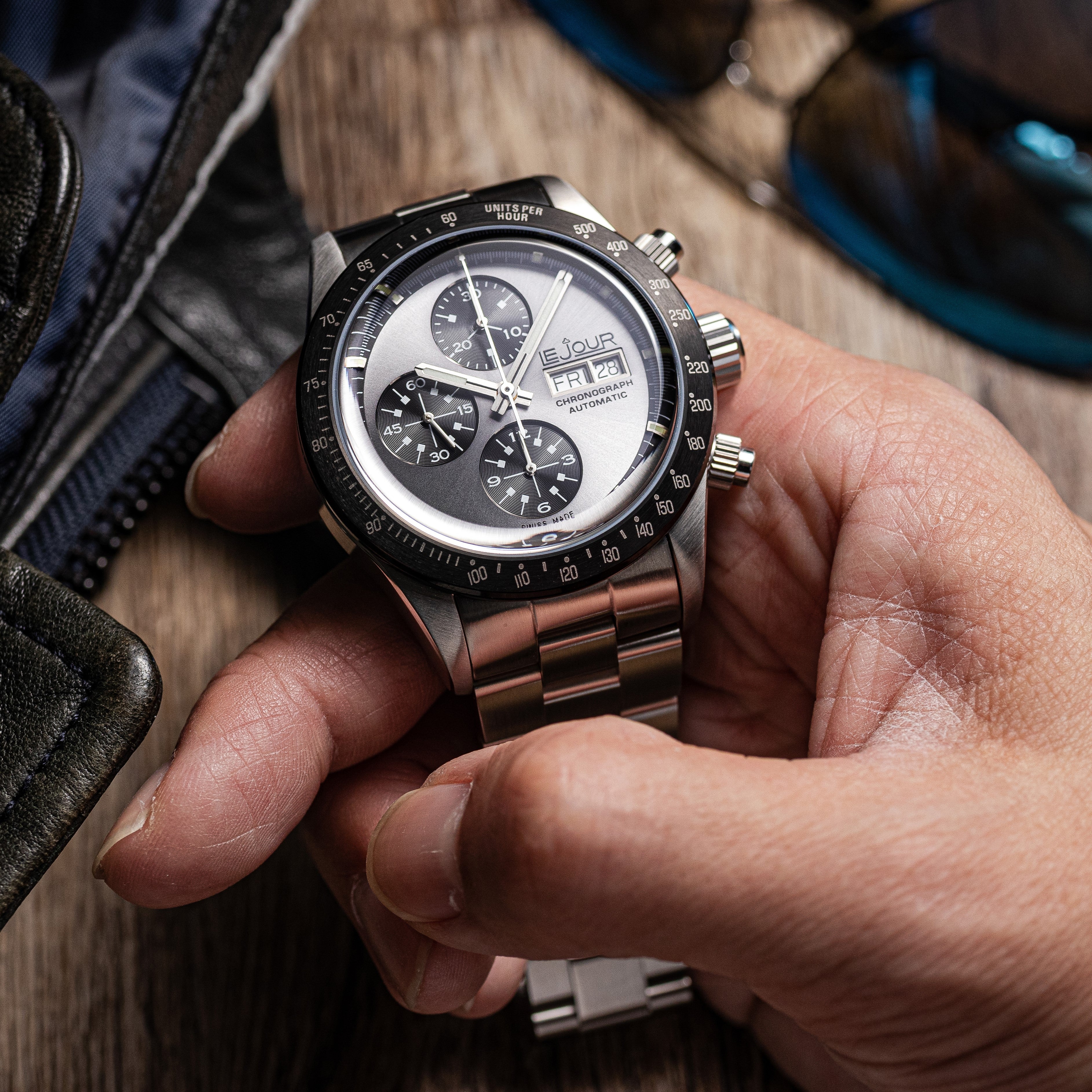 LeJour CM Chrono LJ-CM-008 cronografo grigio acciaio 42mm