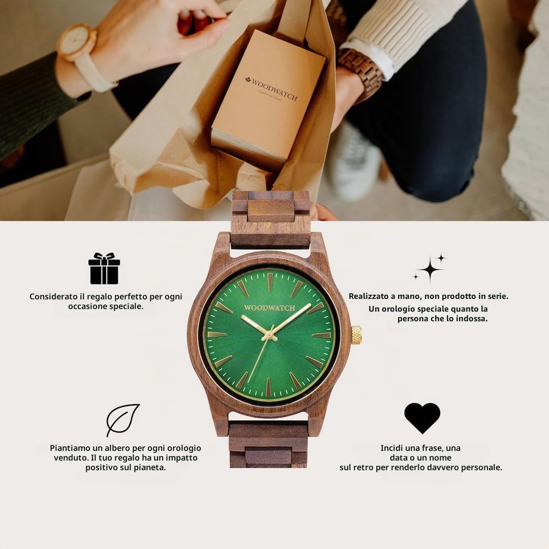 WoodWatch Classic Camo Walnut Orologio Uomo Antispruzzo