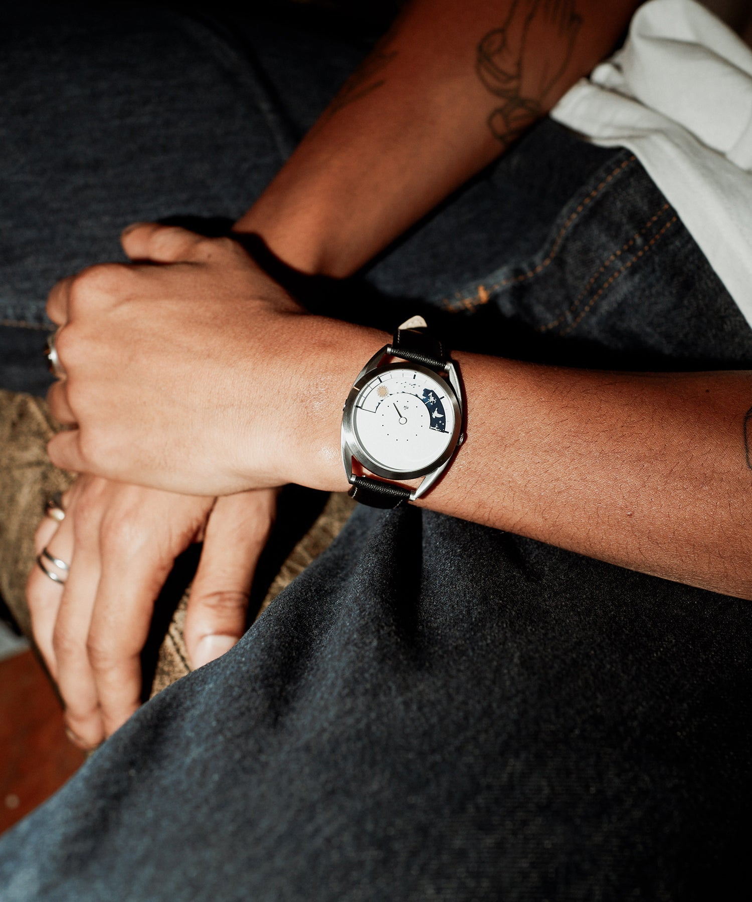 Mr Jones Sun and Moon orologio quarzo 37mm argento