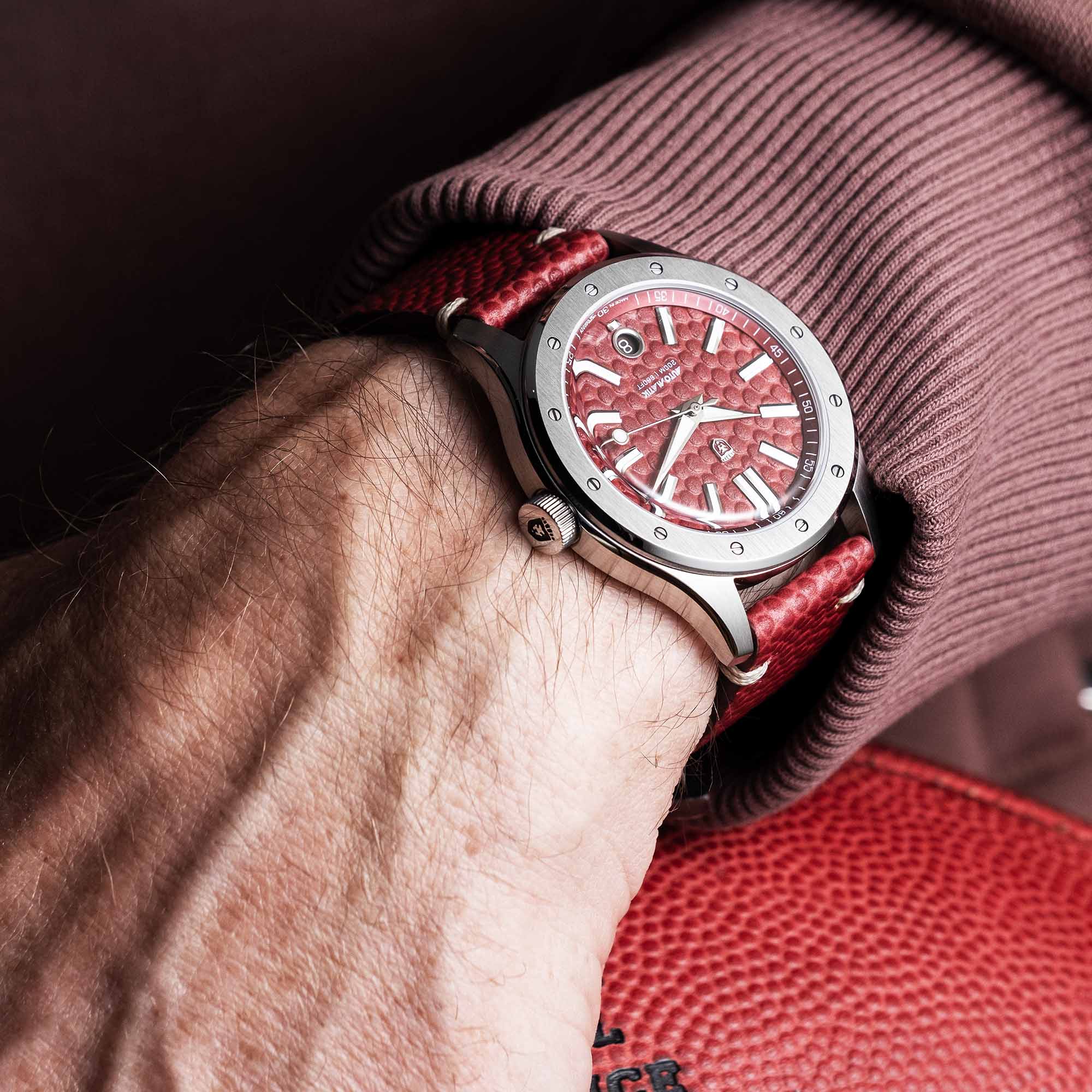 Heinrich Helicoprion orologio automatico Football Edition pelle