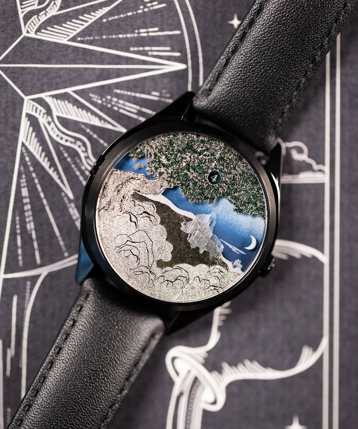Mr Jones The Ascendent orologio automatico nero 37mm jump hour