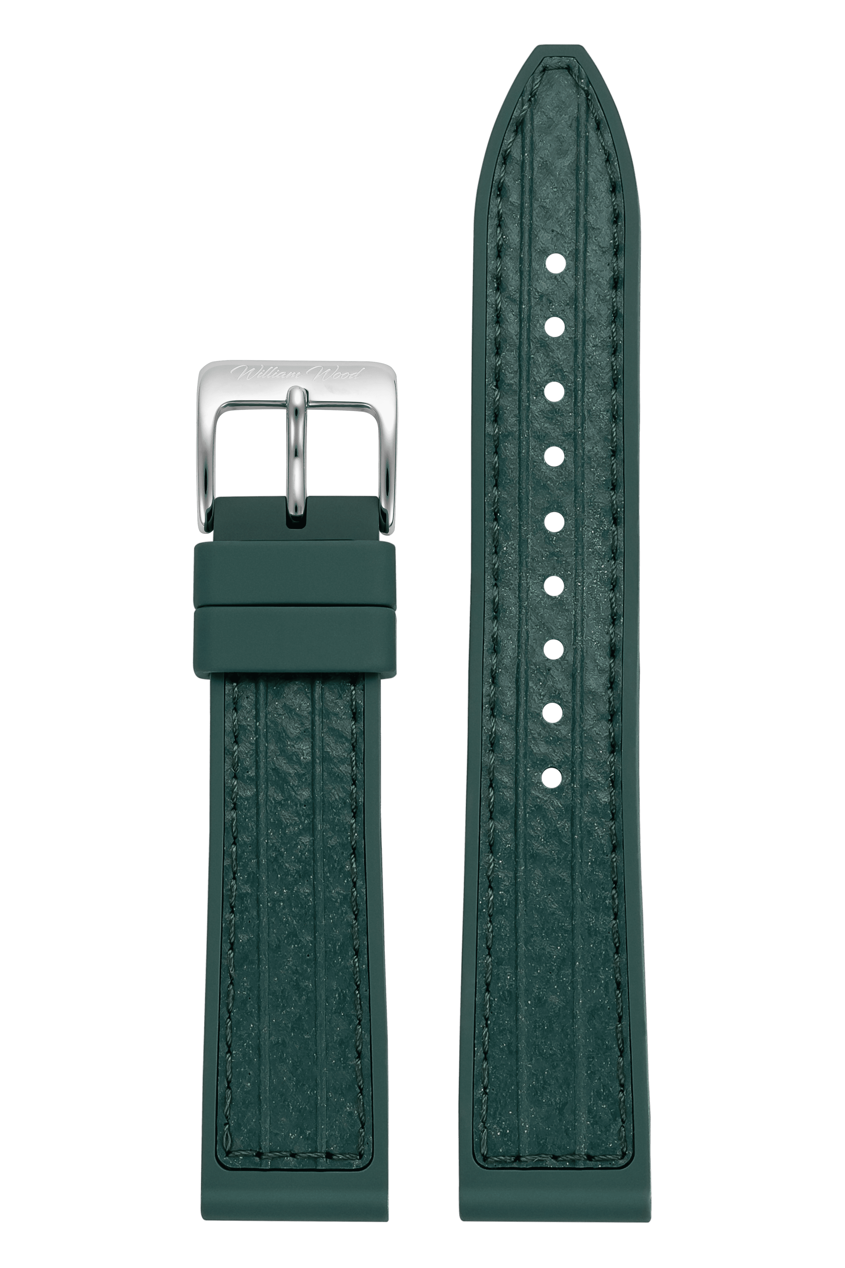 William Wood Straps cinturino Racing Green fibbia argento 20mm