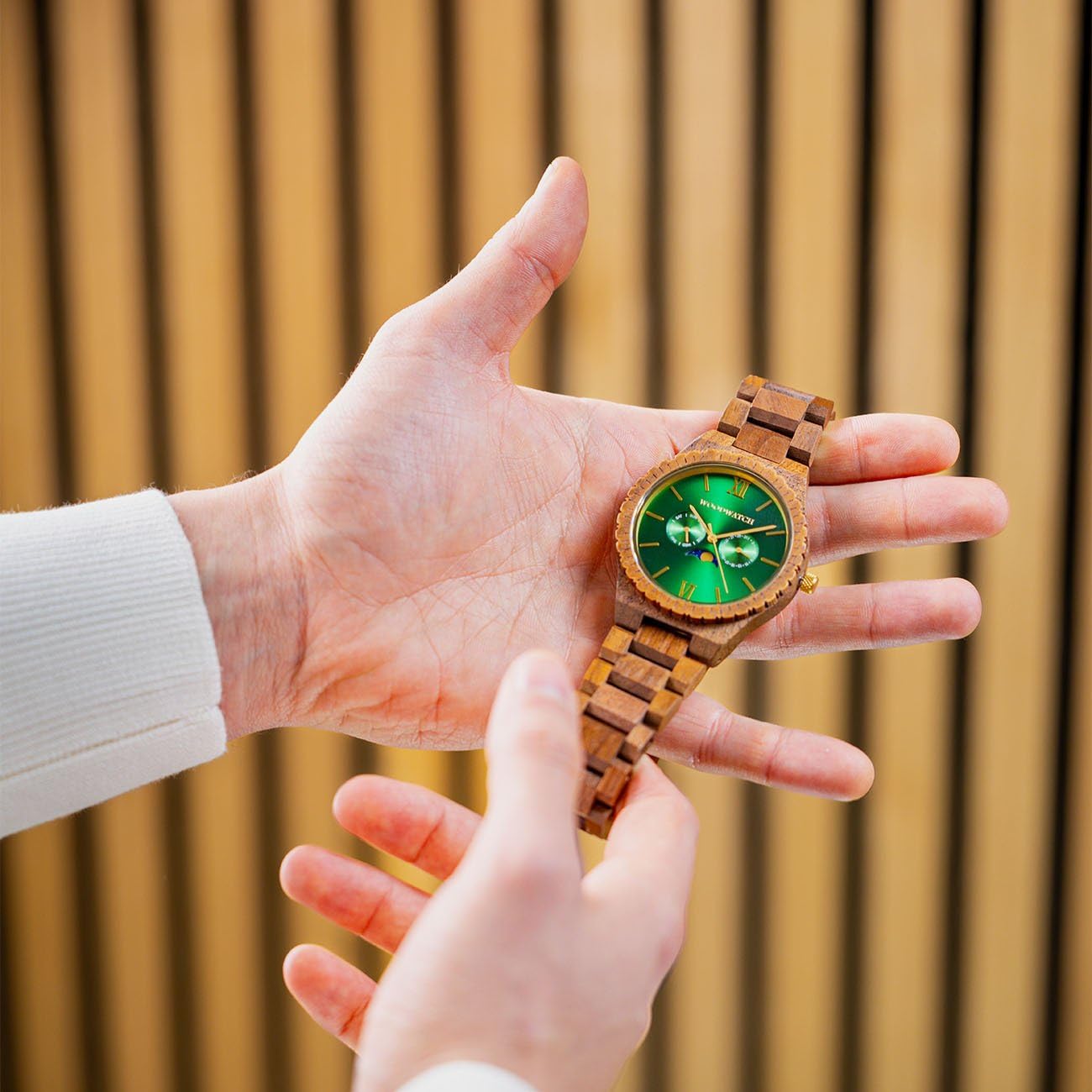 WoodWatch Classic Emerald Jungle orologio legno uomo verde
