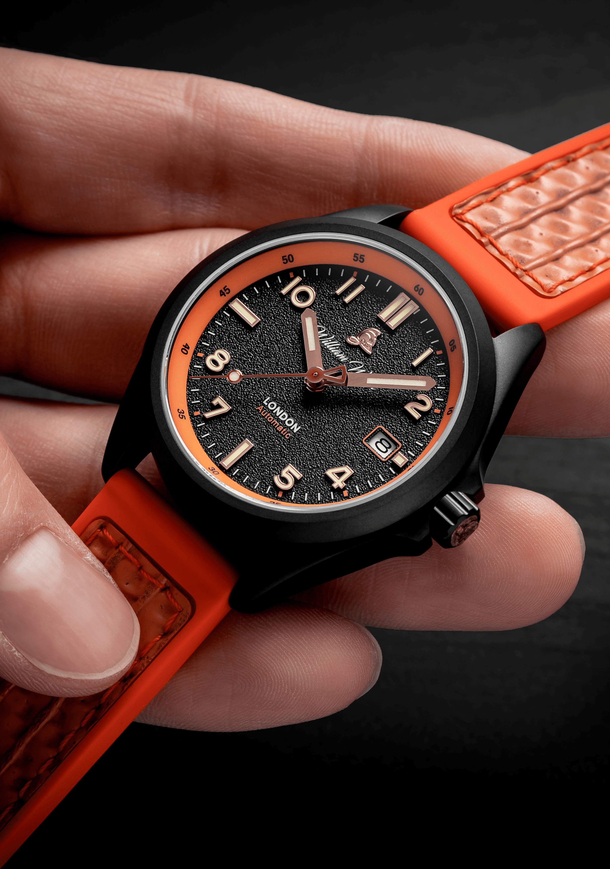 William Wood Fearless Orange Orologio Automatico 39mm Nero