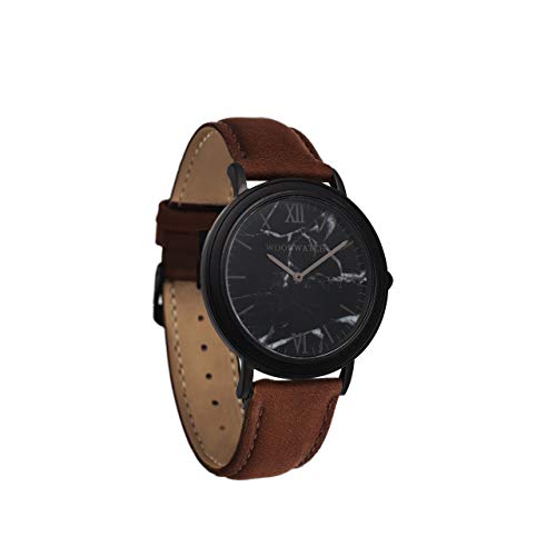 WoodWatch Classic Black Marble Pecan orologio legno marmo