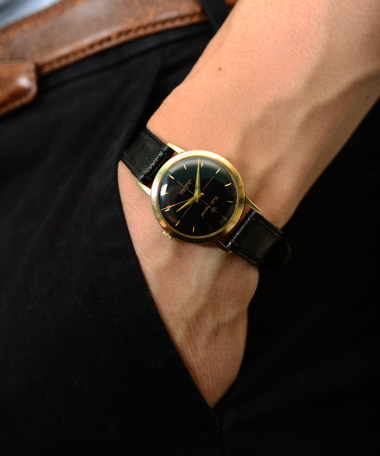 Smiths Imperial 1962 orologio oro 9ct 33mm nero