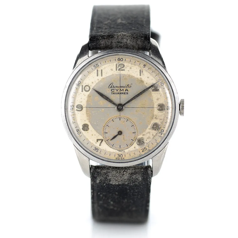Cyma cronometro orologio vintage anni 40 acciaio