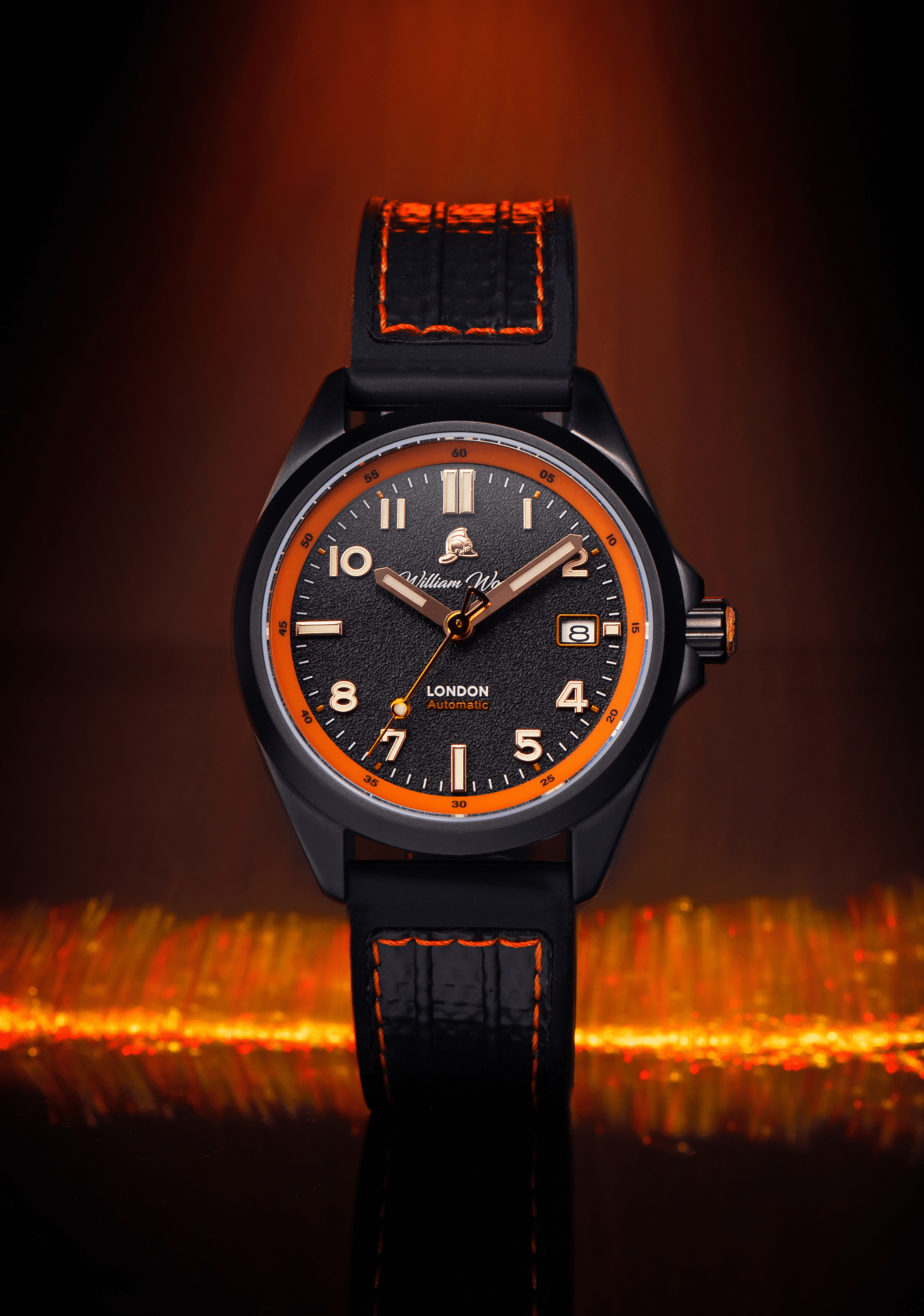 William Wood Fearless Orange Orologio Automatico 39mm Nero