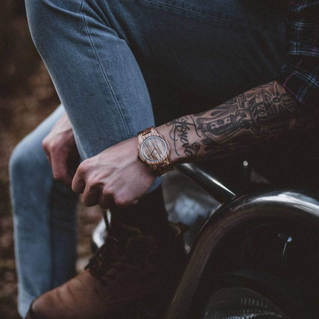WoodWatch Classic Zebra orologio legno quarzo fatto a mano