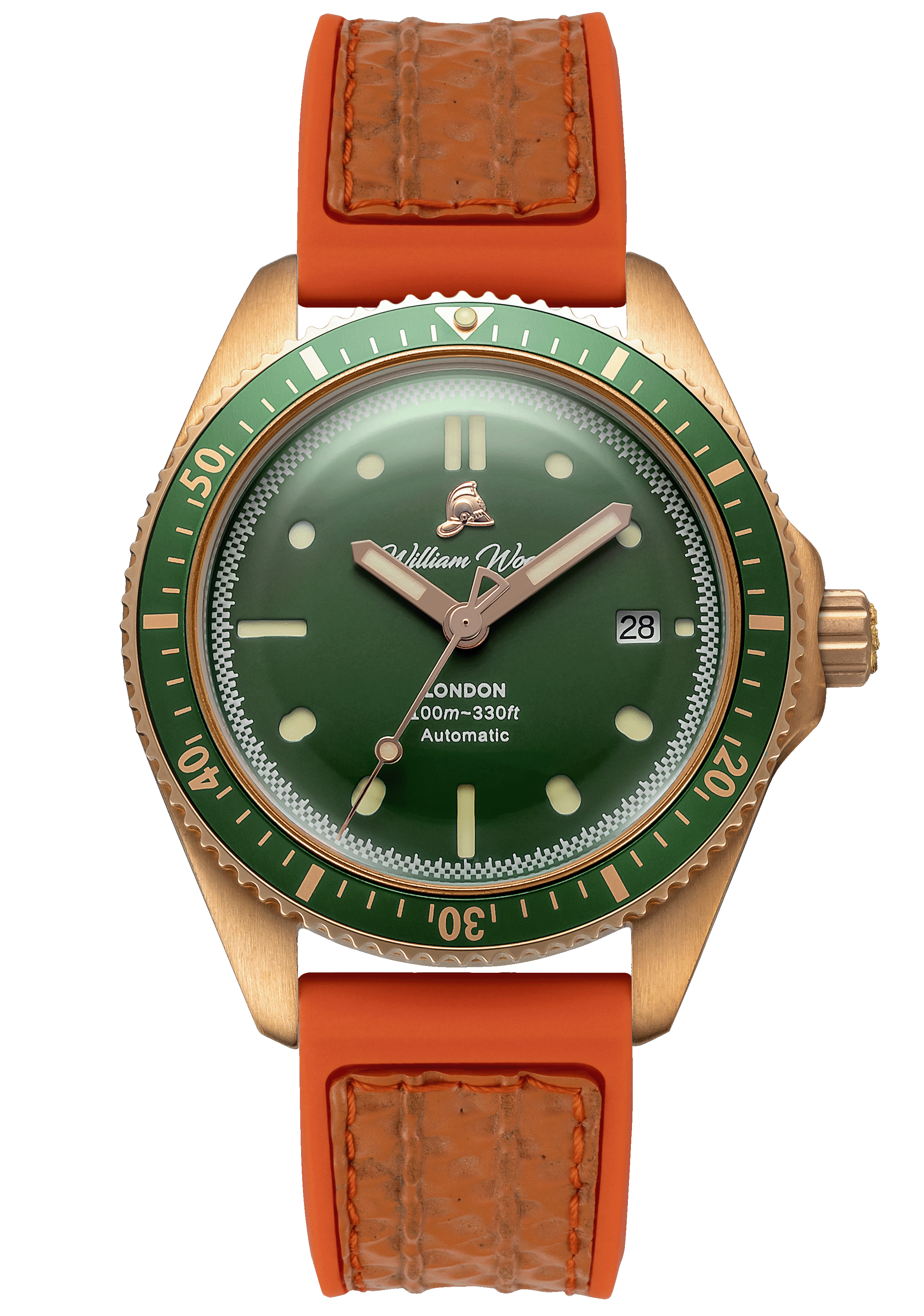 William Wood Bronze orologio Bronze Emerald verde automatico 41mm