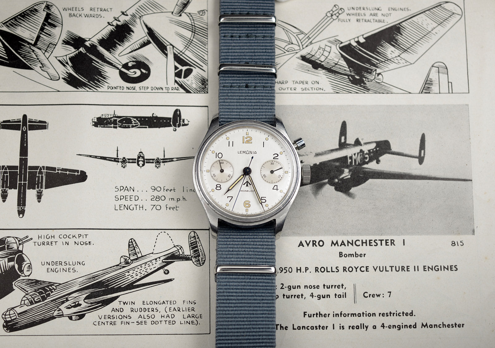 Lemania HS9 orologio cronografo monopulsante 38mm