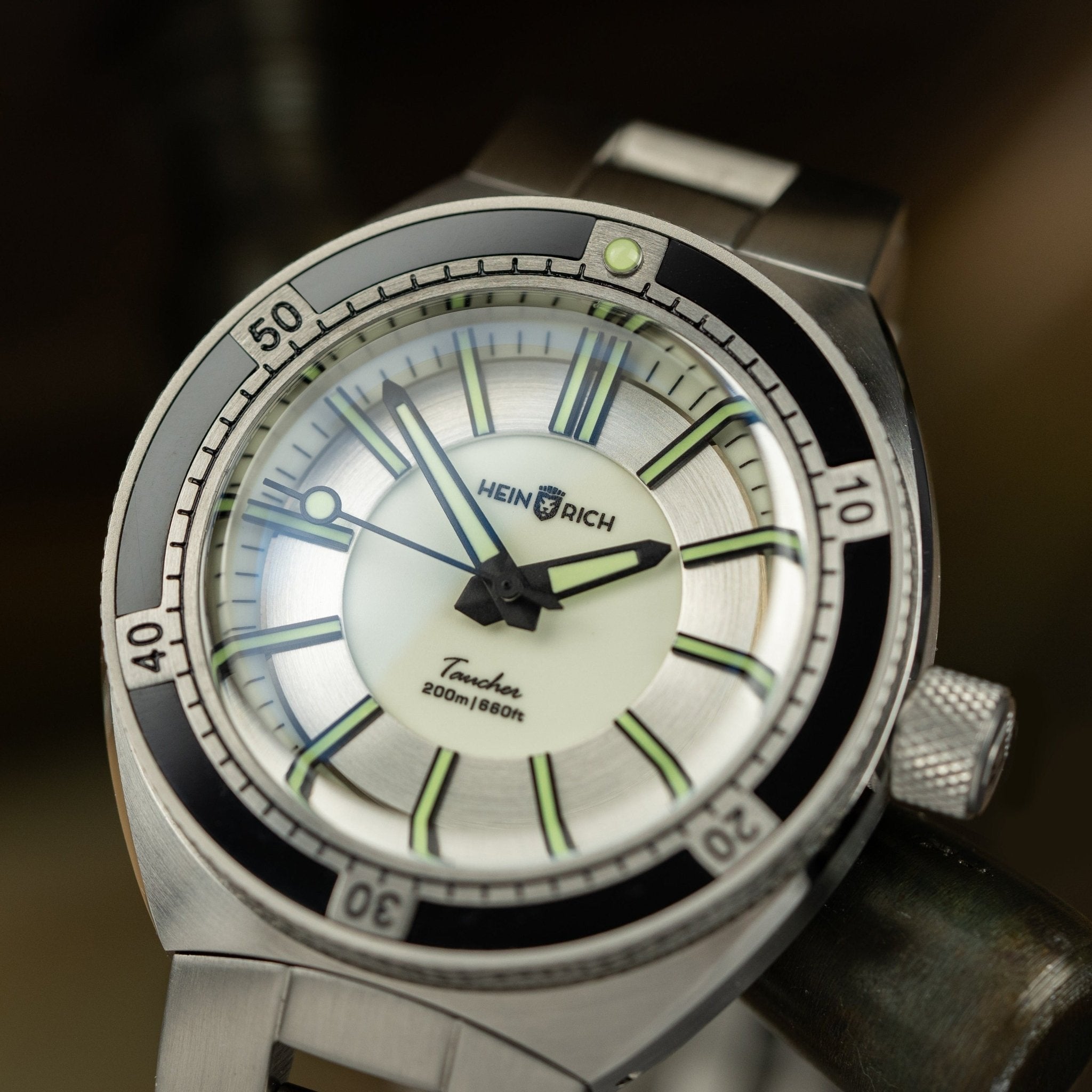 Heinrich Taucher 2 orologio full-lume bianco 41mm