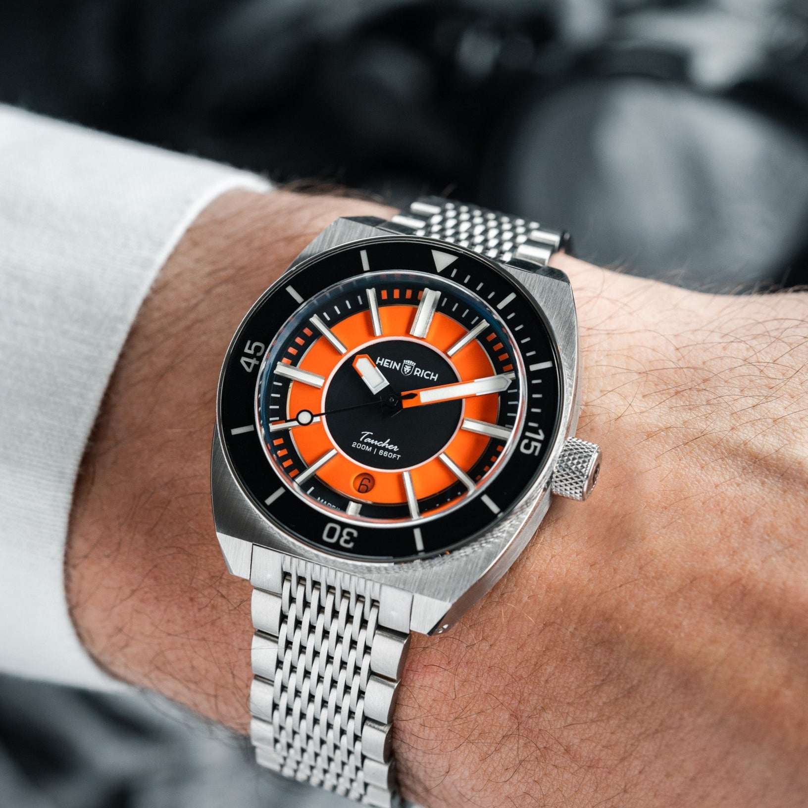 Heinrich Taucher Sport orologio turchese acciaio bracciale