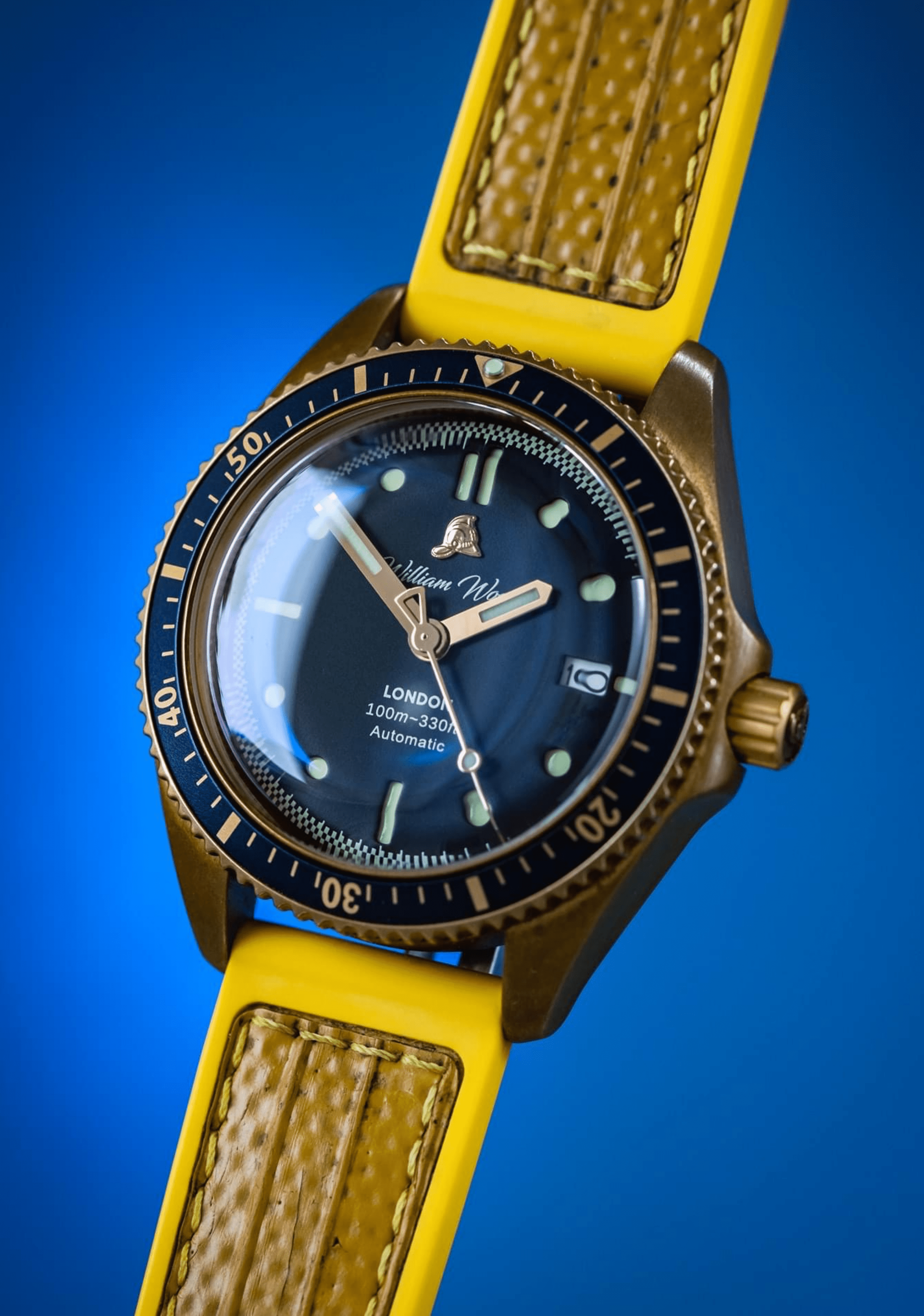 William Wood Bronze Sapphire Orologio Bronzo Blue Fire Hose