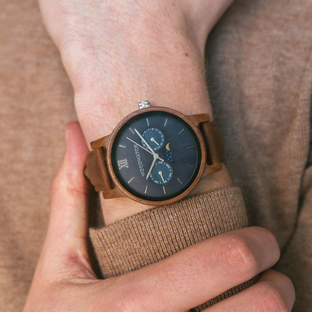 WoodWatch Classic Mariner Pecan orologio legno lunare