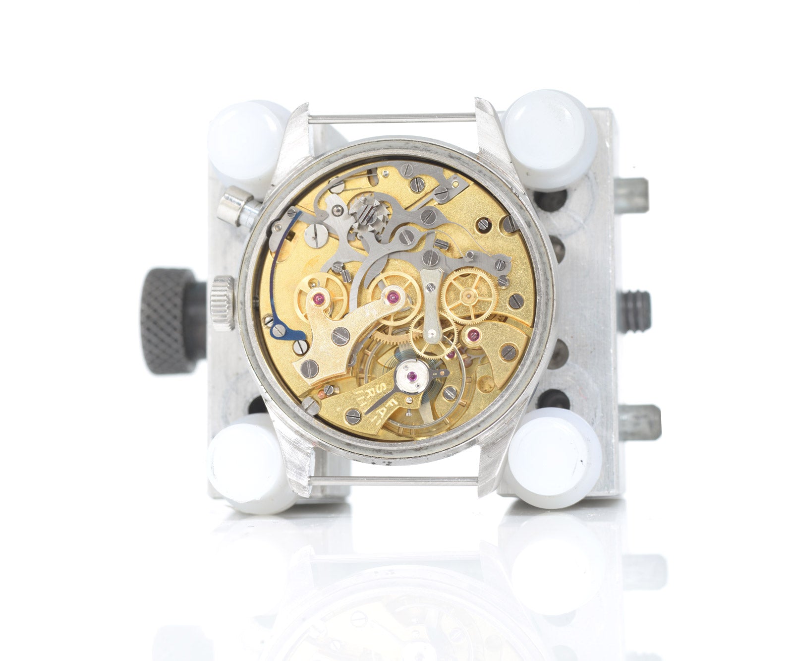 Lemania HS9 Vintage orologio cronografo militare acciaio