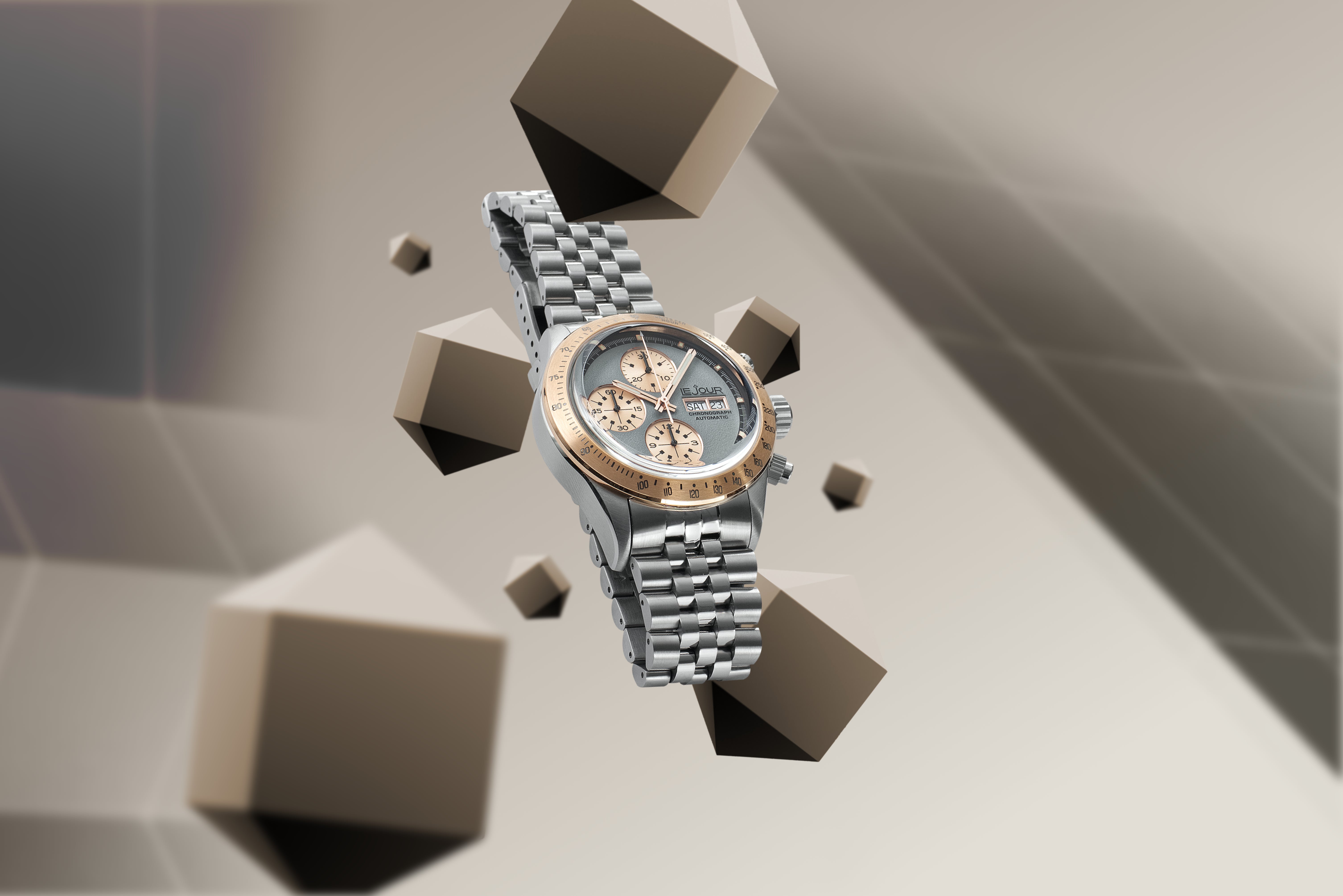 LeJour CM Chrono LJ-CM-004 cronografo grigio oro rosa 42mm