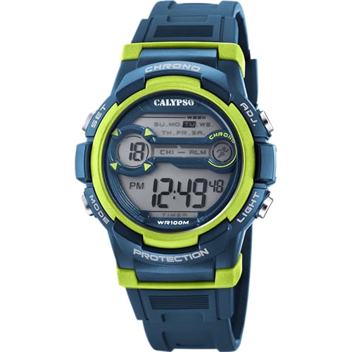 Calypso Urban Digital orologio digitale uomo blu scuro gomma 10 ATM
