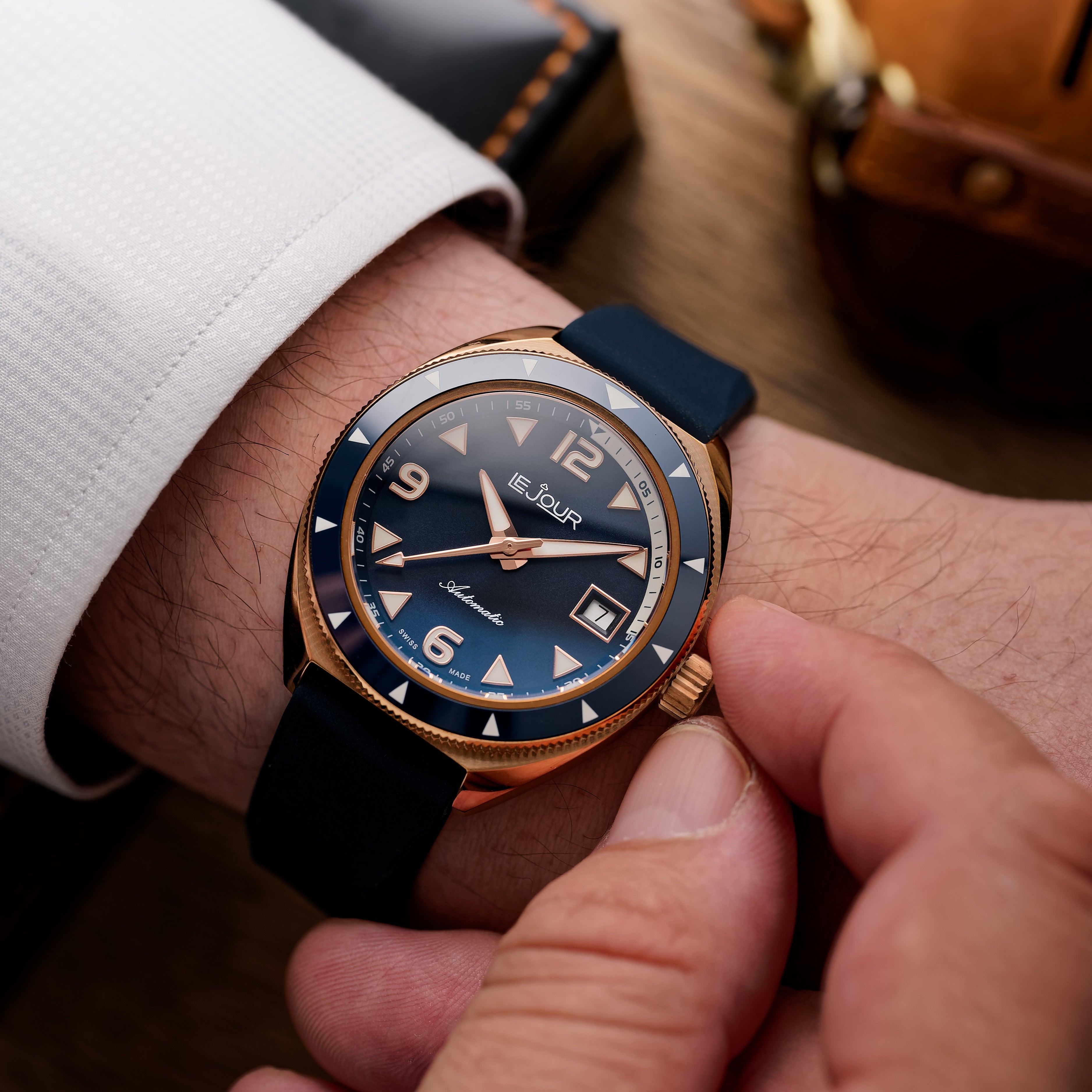 LeJour Hammerhead Bronze LJ-HB-001 orologio bronzo blu 39 mm