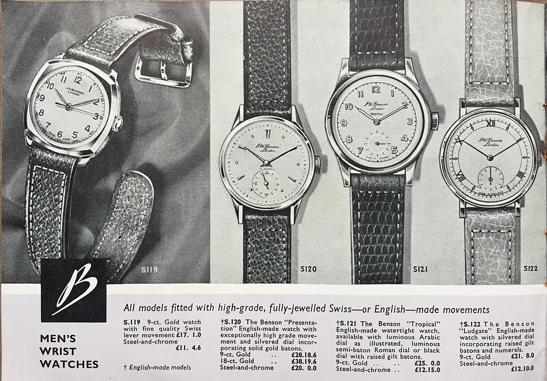 Mr Jones Watches Vintage Smiths Benson Everest orologio 33mm pelle