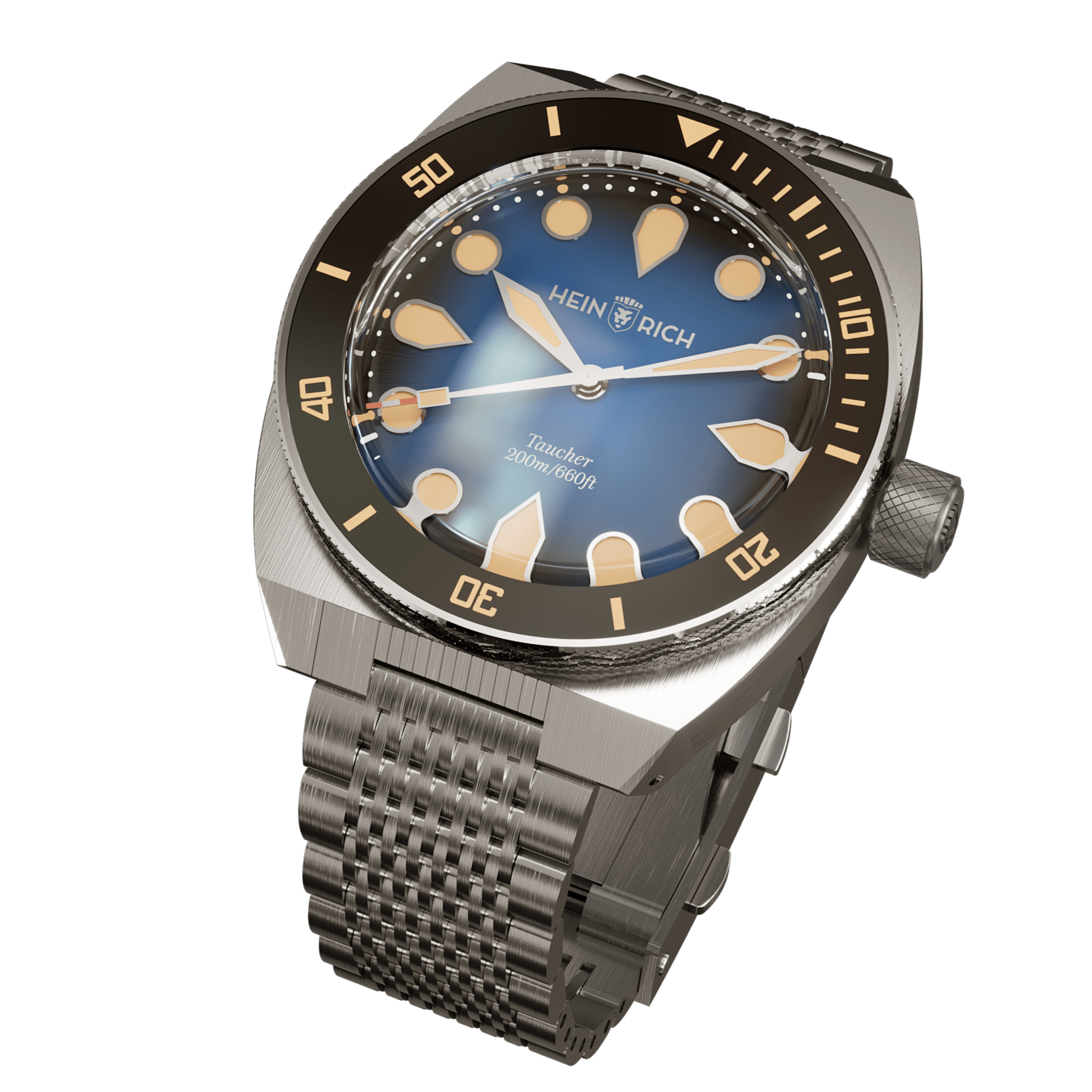 Heinrich Taucher orologio automatico blu 41 mm