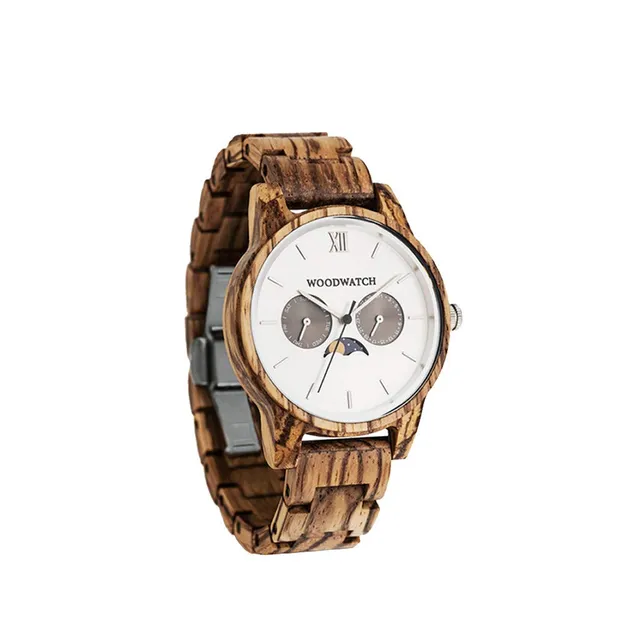 WoodWatch Classic Camo orologio legno zebrano argento