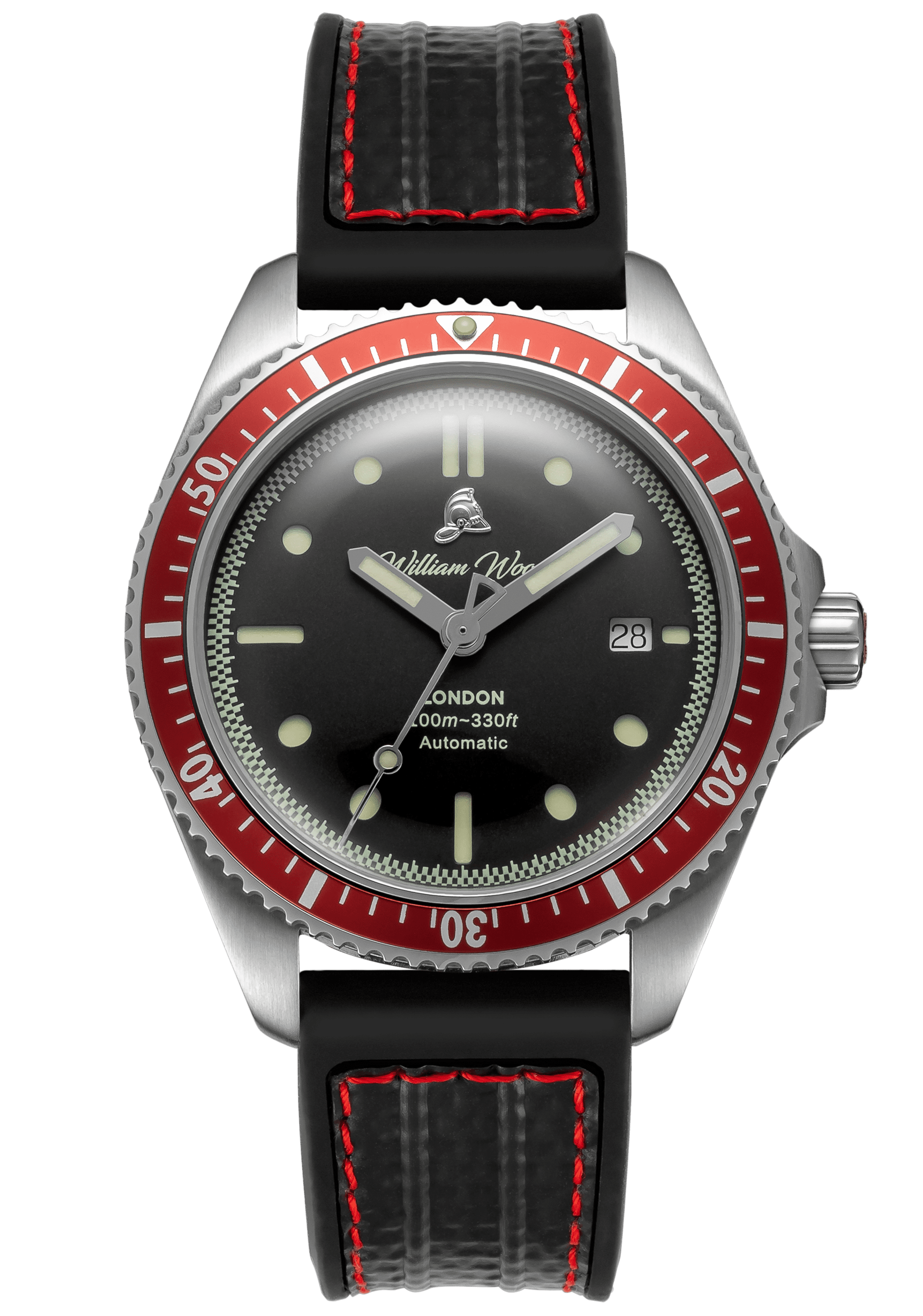 William Wood Strap Black Fire Hose cinturino nero 20mm
