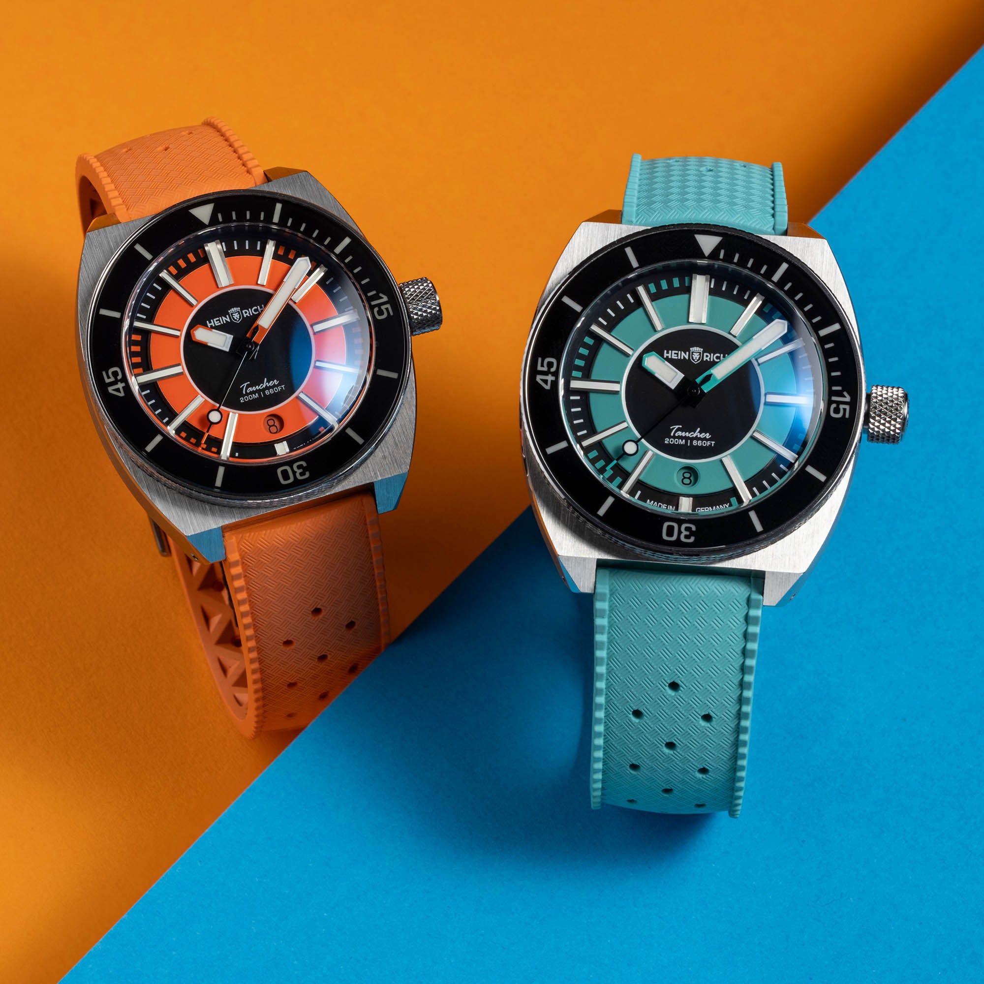 Heinrich Taucher Sport orologio turchese acciaio bracciale