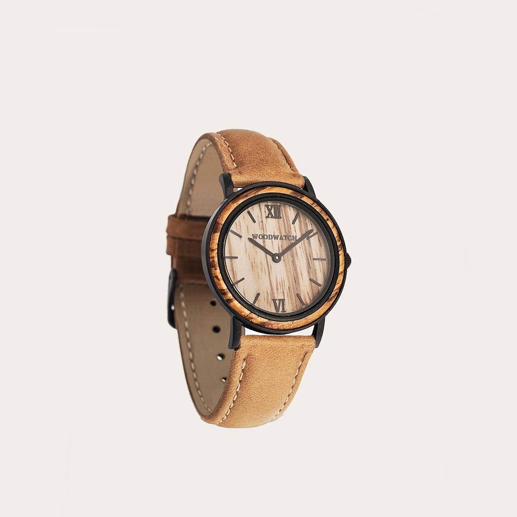 WoodWatch Classic Striped Zebra Khaki Petite orologio donna 34mm beige