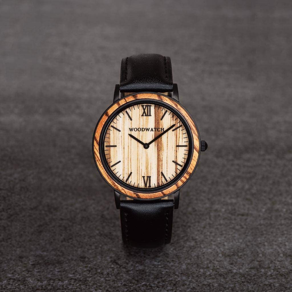 WoodWatch Classic Striped Zebra Jet orologio legno uomo 40mm zebra