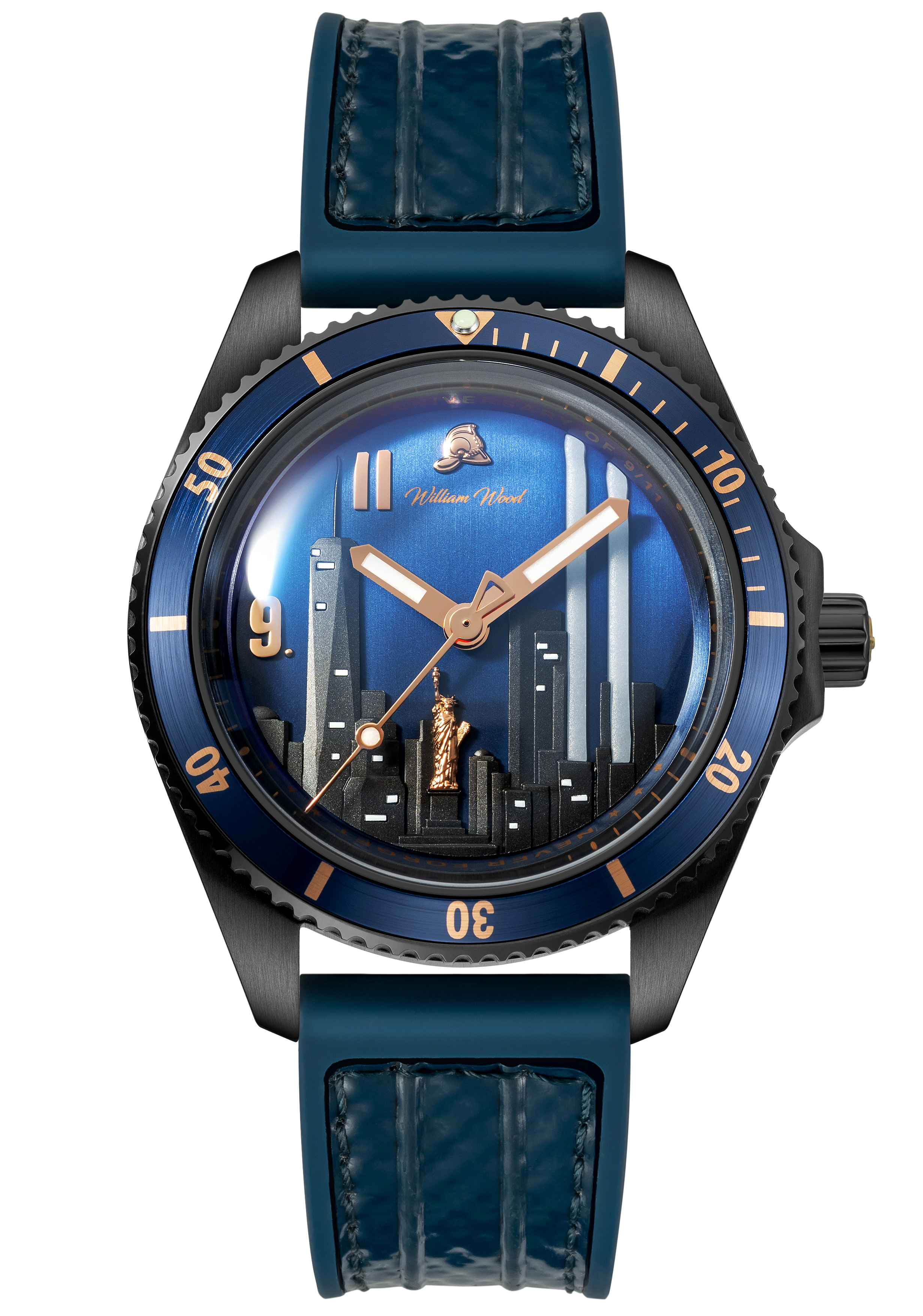 William Wood Never Forget orologio automatico nero blu
