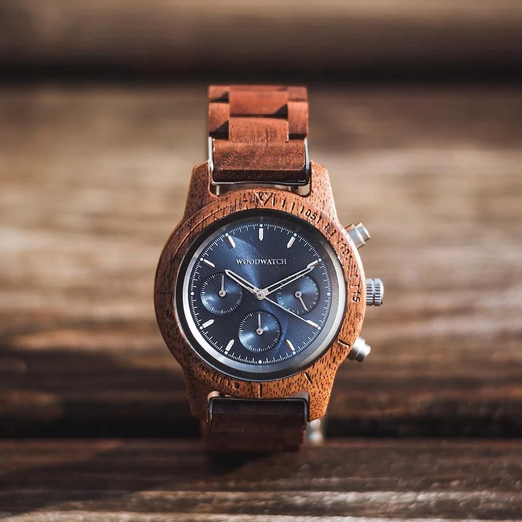 Woodwatch Classic Sapphire Silver orologio legno uomo