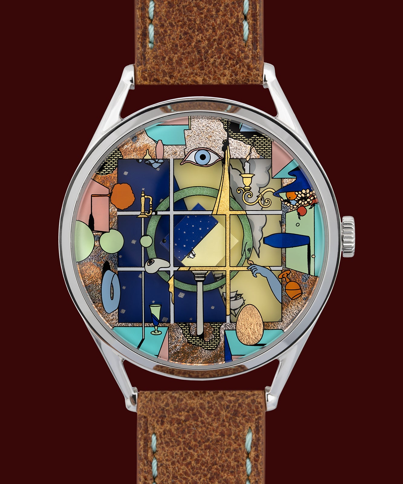 Mr Jones Chaos Window orologio meccanico dorato